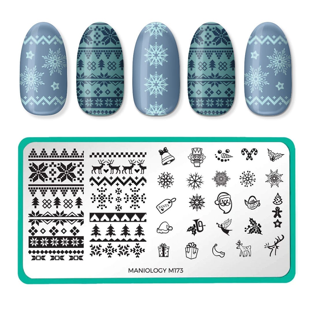 Winter Occasions XL: Ugly Sweater/Holly Jolly (m173) - Nail Stamping Plate