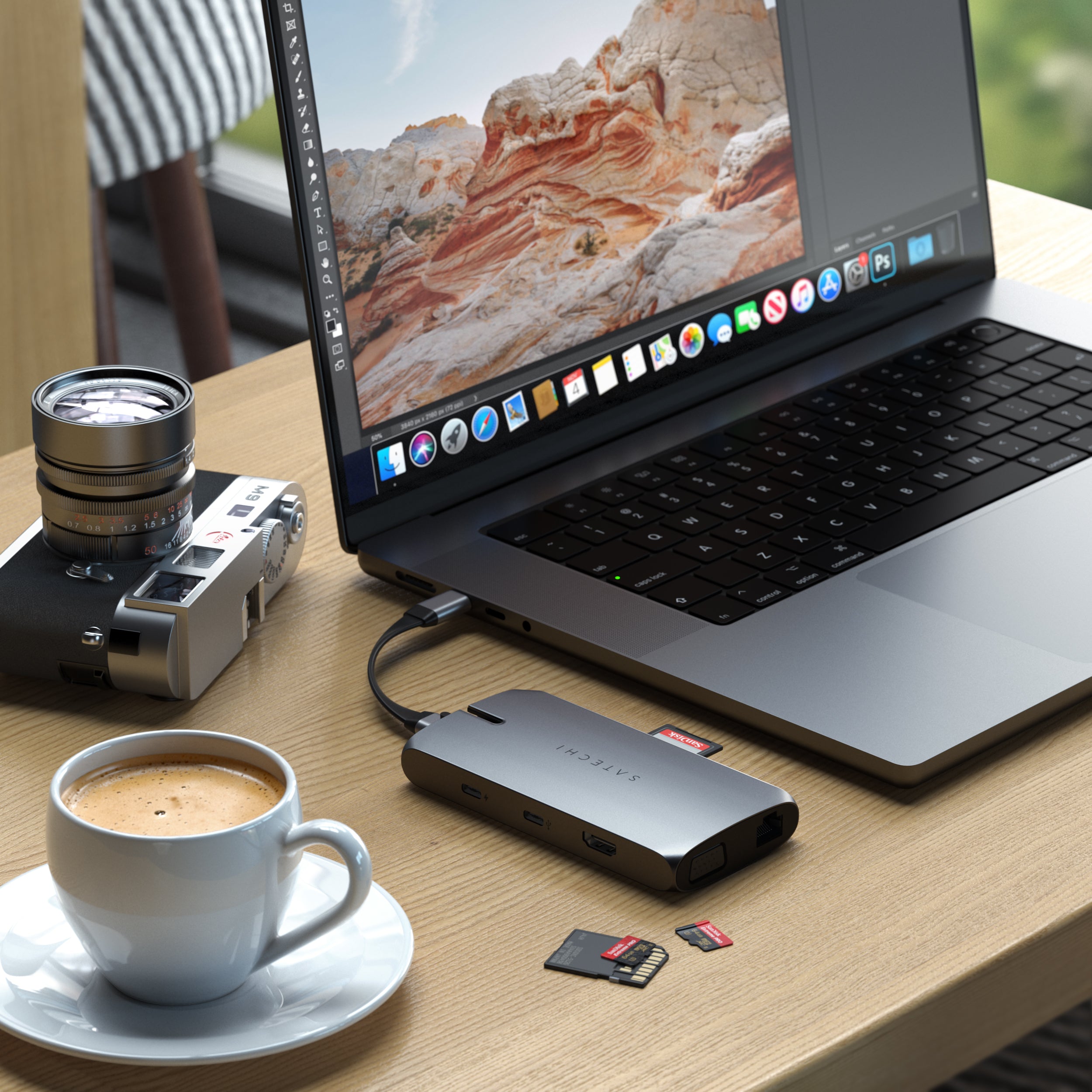The Satechi USB-C On-the-Go Multiport Adapter helps make productivity portable