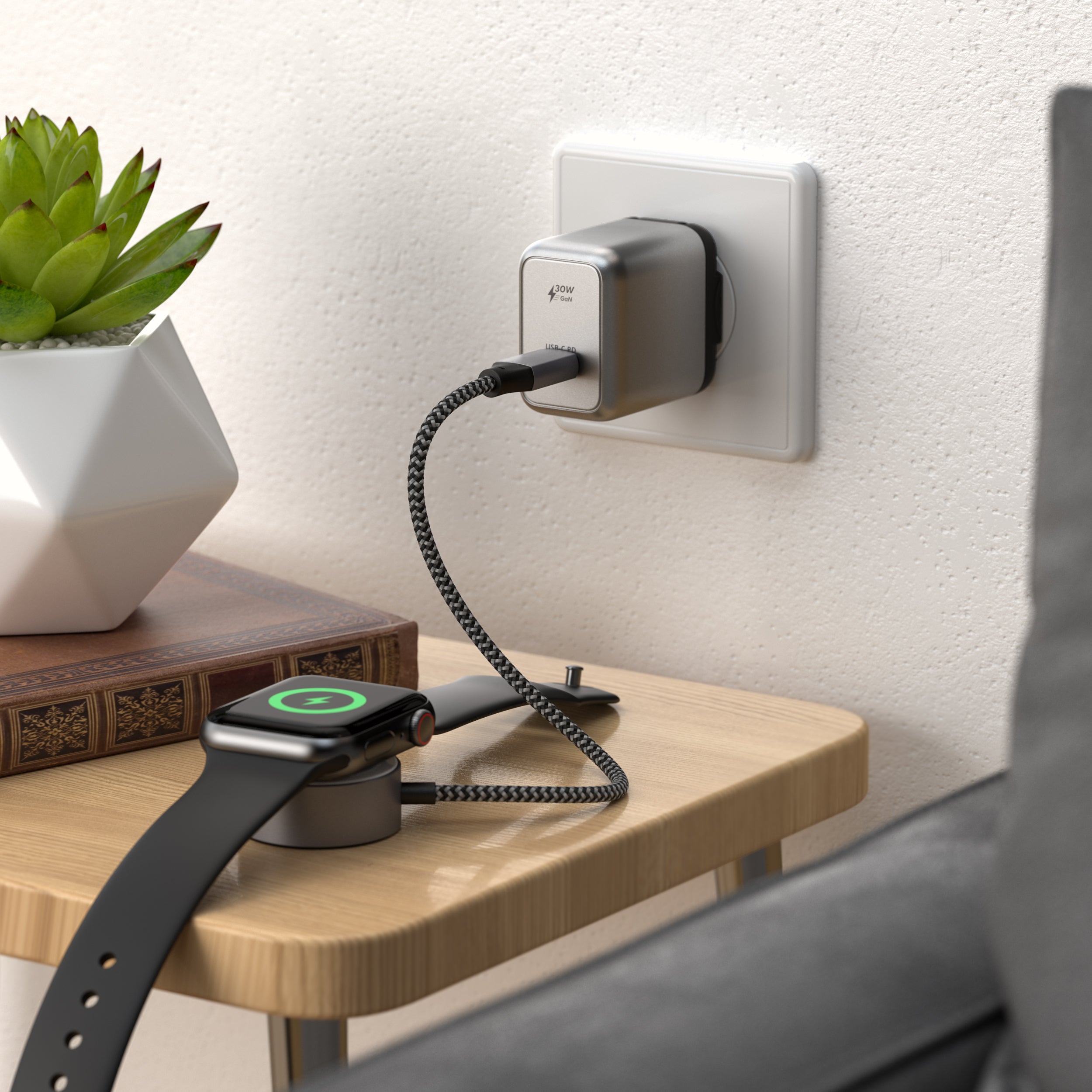 Upgrade to next-gen charging with the Satechi 30W USB-C PD GaN Wall Charger, featuring powerful Gallium nitride (GaN) technology for a noticeably faster, more efficient charge.