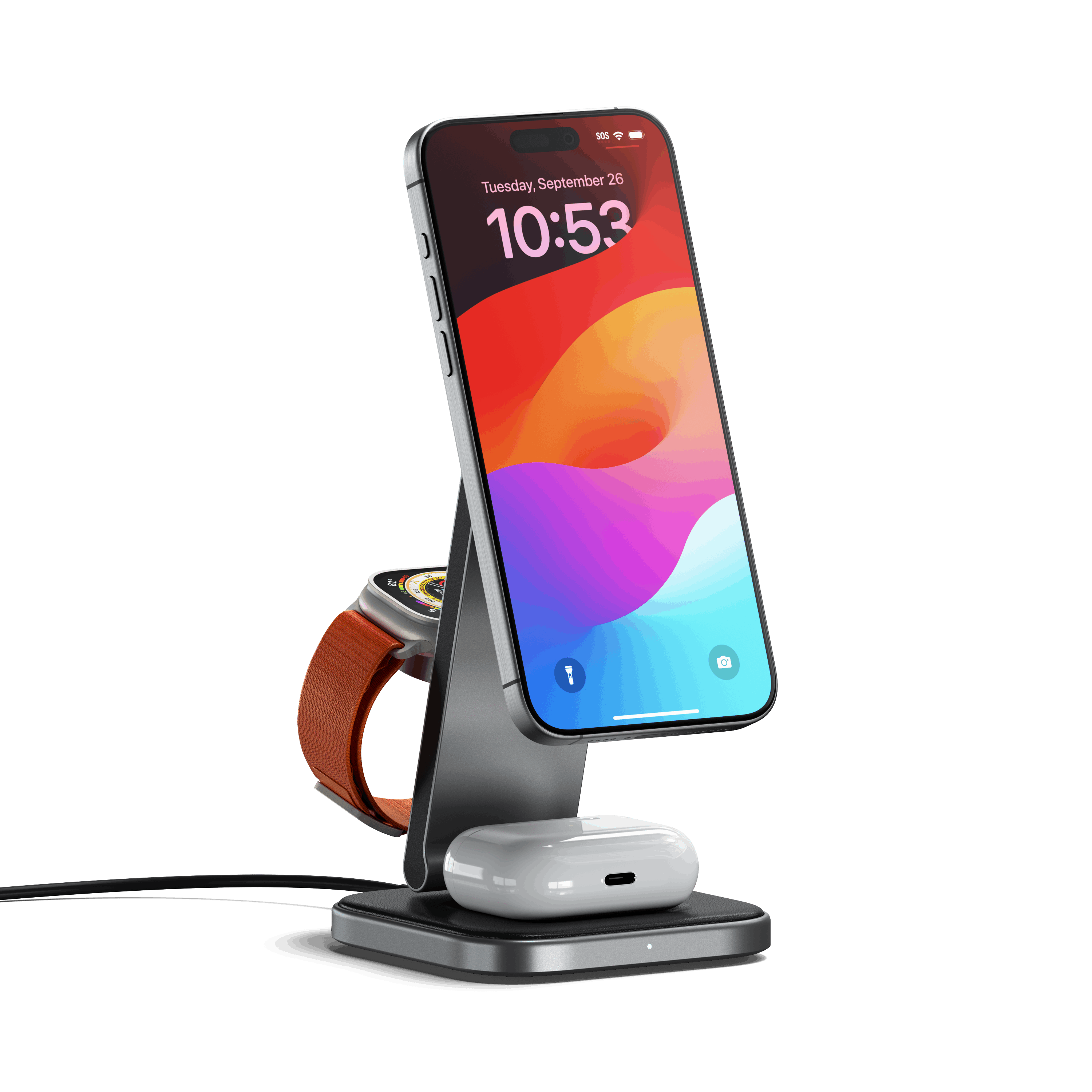 3-in-1 Foldable Qi2 Wireless Charging Stand Satechi Europe & Americas