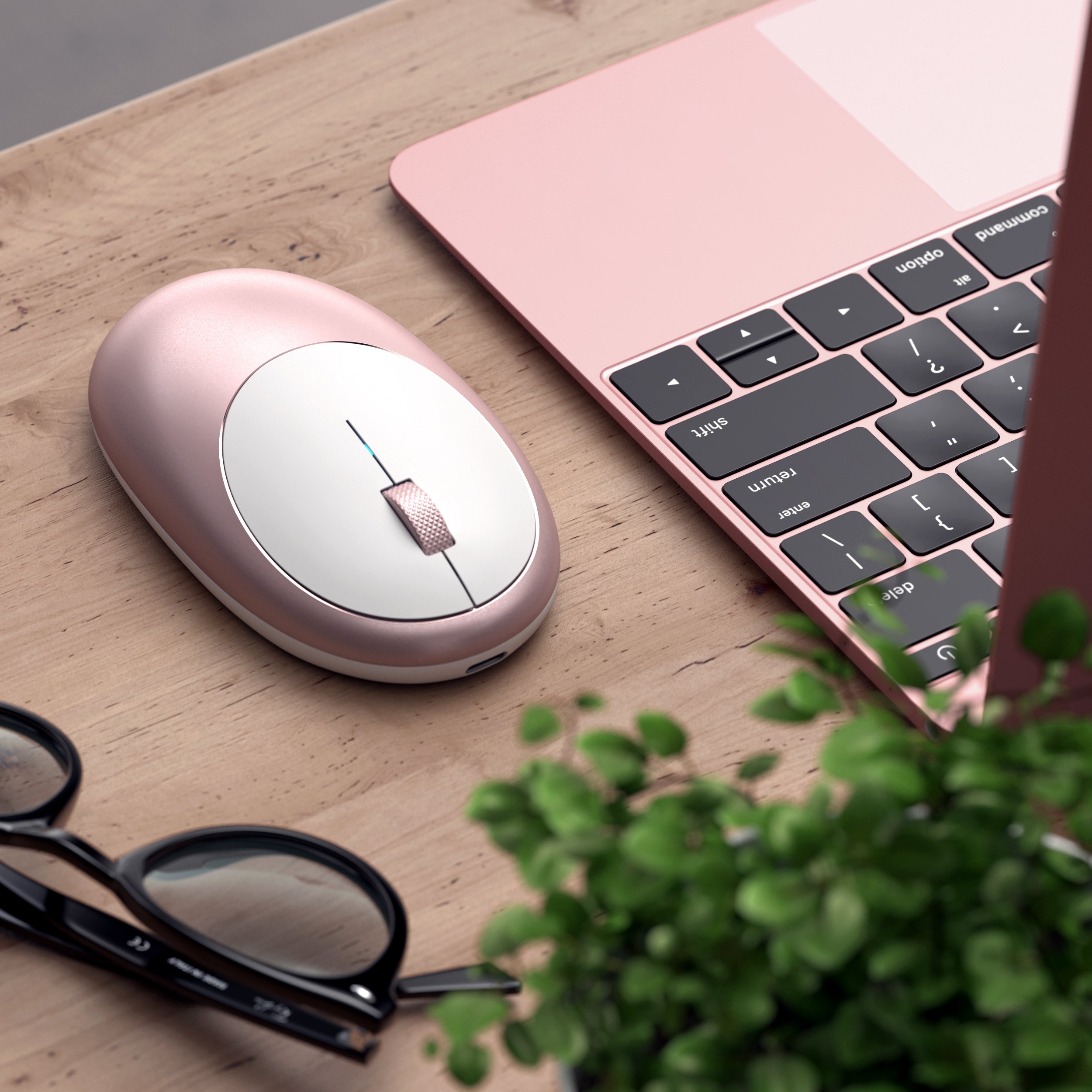 Complete your desktop with the Satechi M1 Bluetooth Mouse, featuring Bluetooth 5.0 connection, rechargeable Type-C port and modern, ergonomic design. Seamlessly connect to your favorite Bluetooth-enabled device for wireless control of your desktop or laptop, with a range of up to 32 ft. 