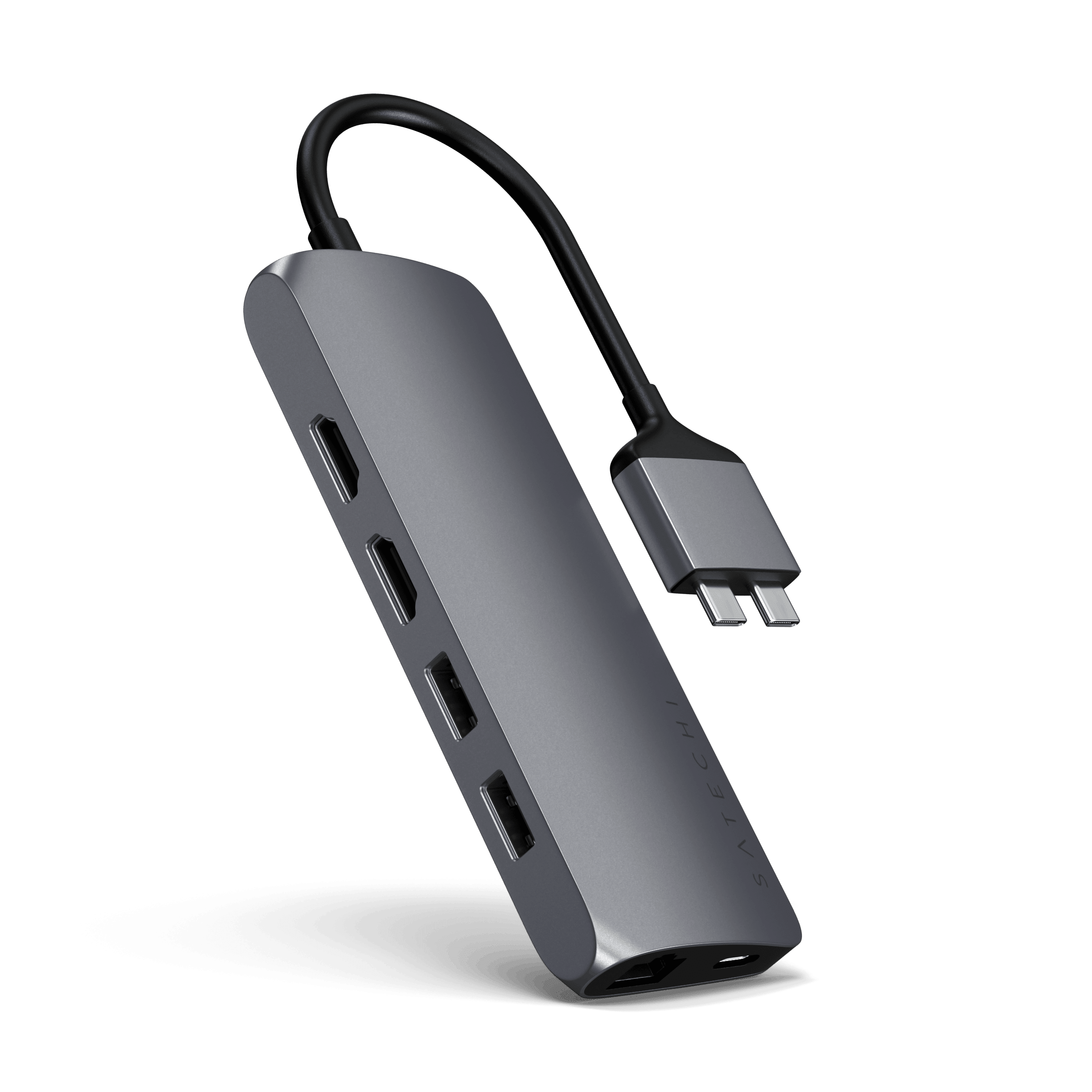 Type-C Dual Multimedia Adapter Multi-Ports Satechi Space Gray