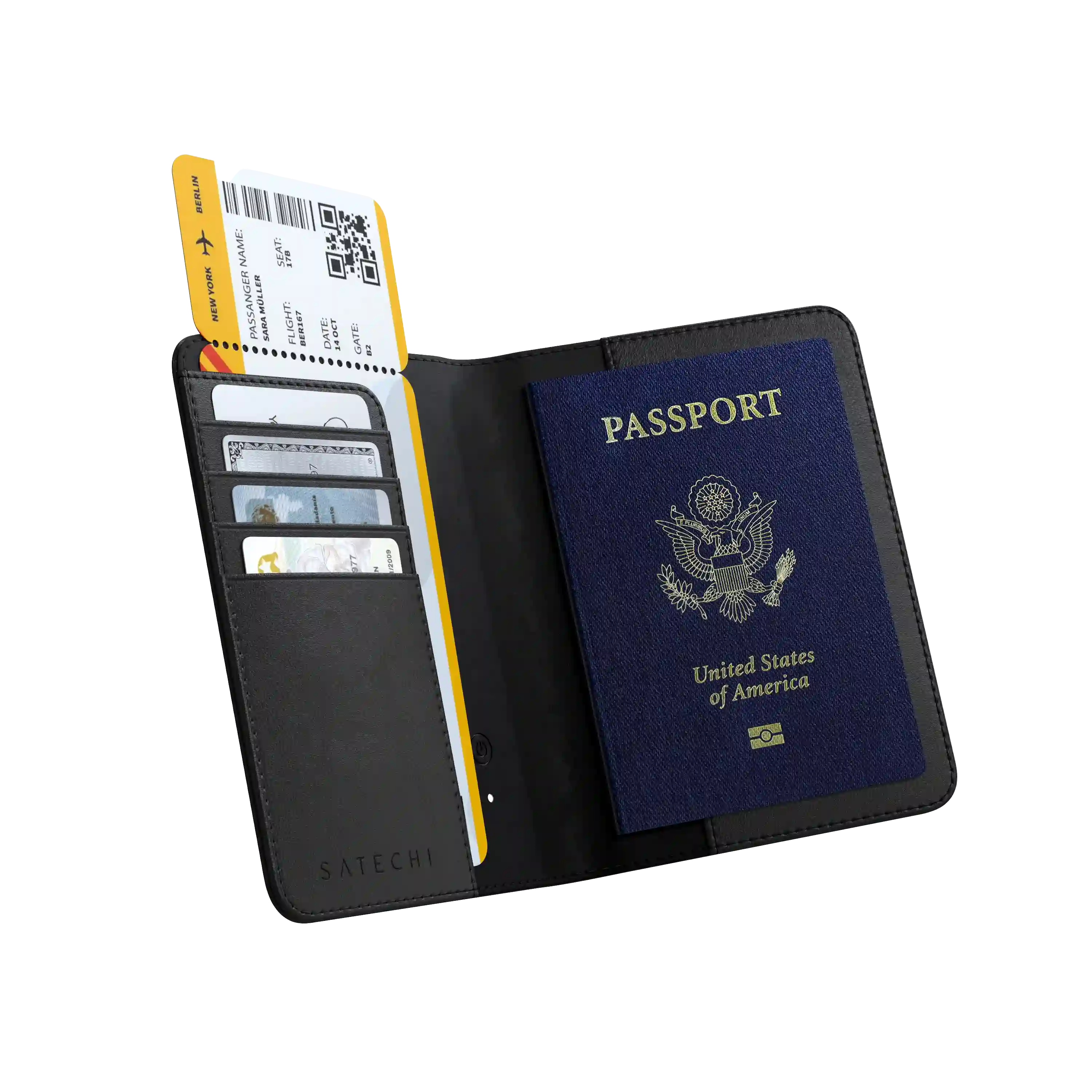 Leather Passport Cover with Find My Satechi US