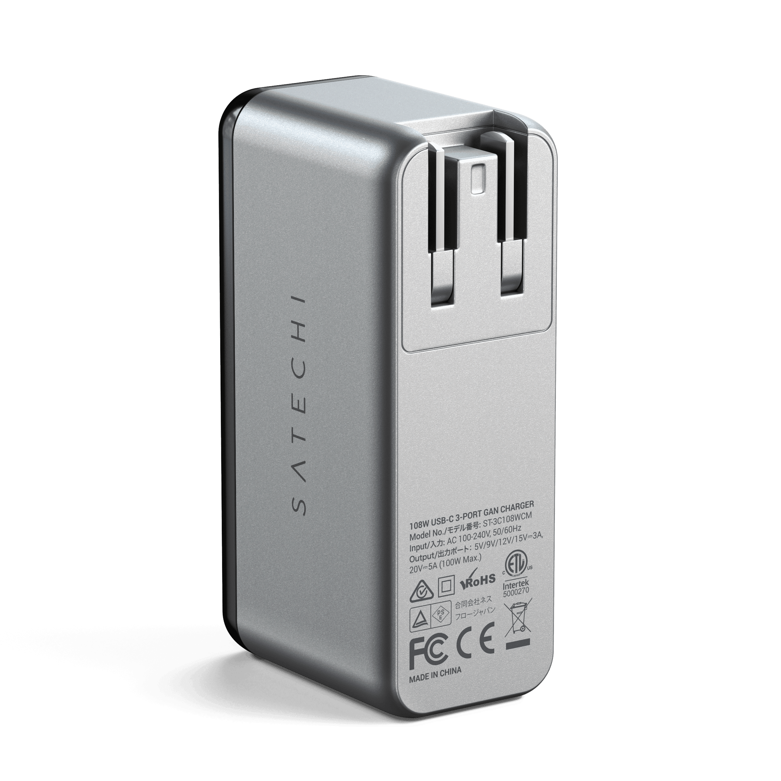 4-Port GaN Charger 108W, x2 USB-C PD, x2 USB-A