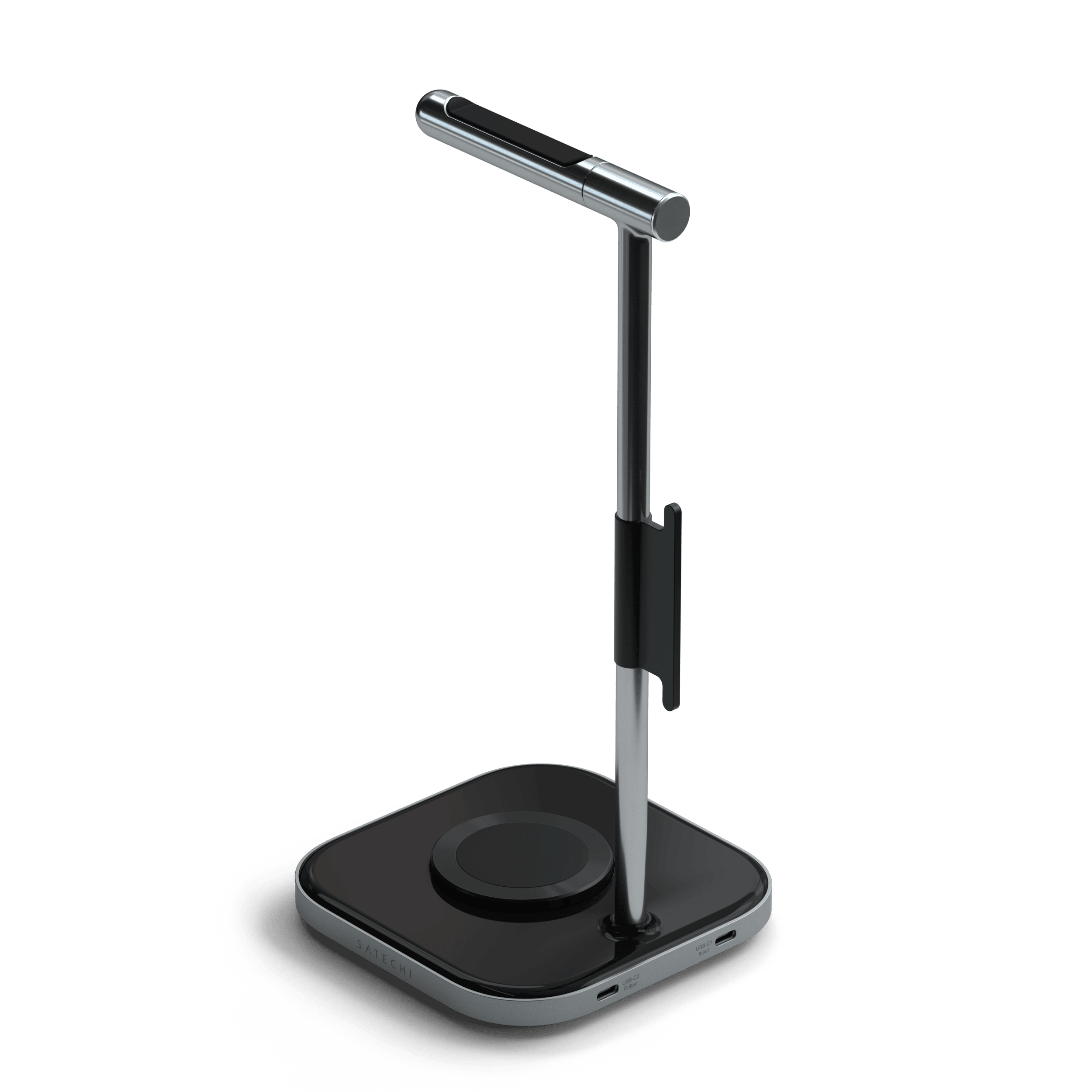 Raptic Rise 2-in-1 Headphone Stand with Wireless Charger, [12W Qi wireless  charging base], Wire Storage Design Aluminum Alloy Stand Compatible with