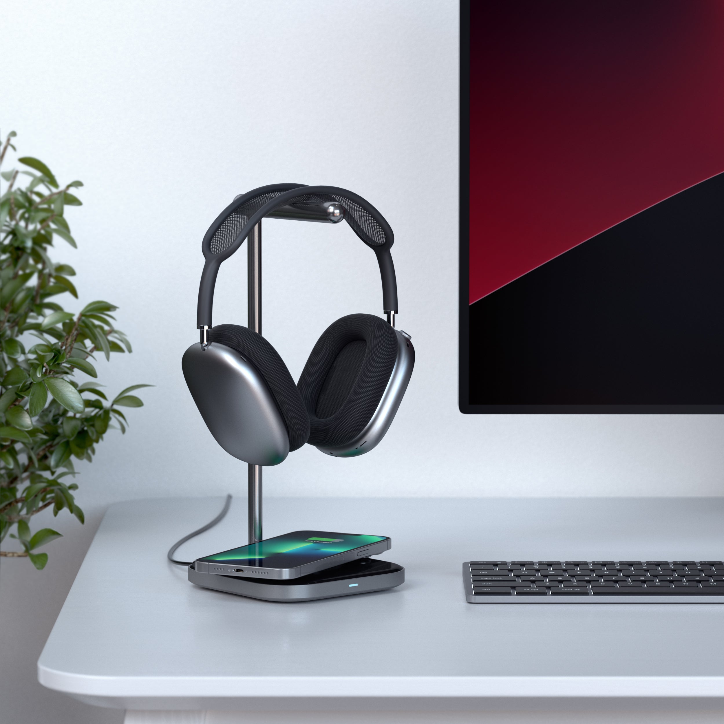 2 in 1 Headphone Stand with Wireless Charger