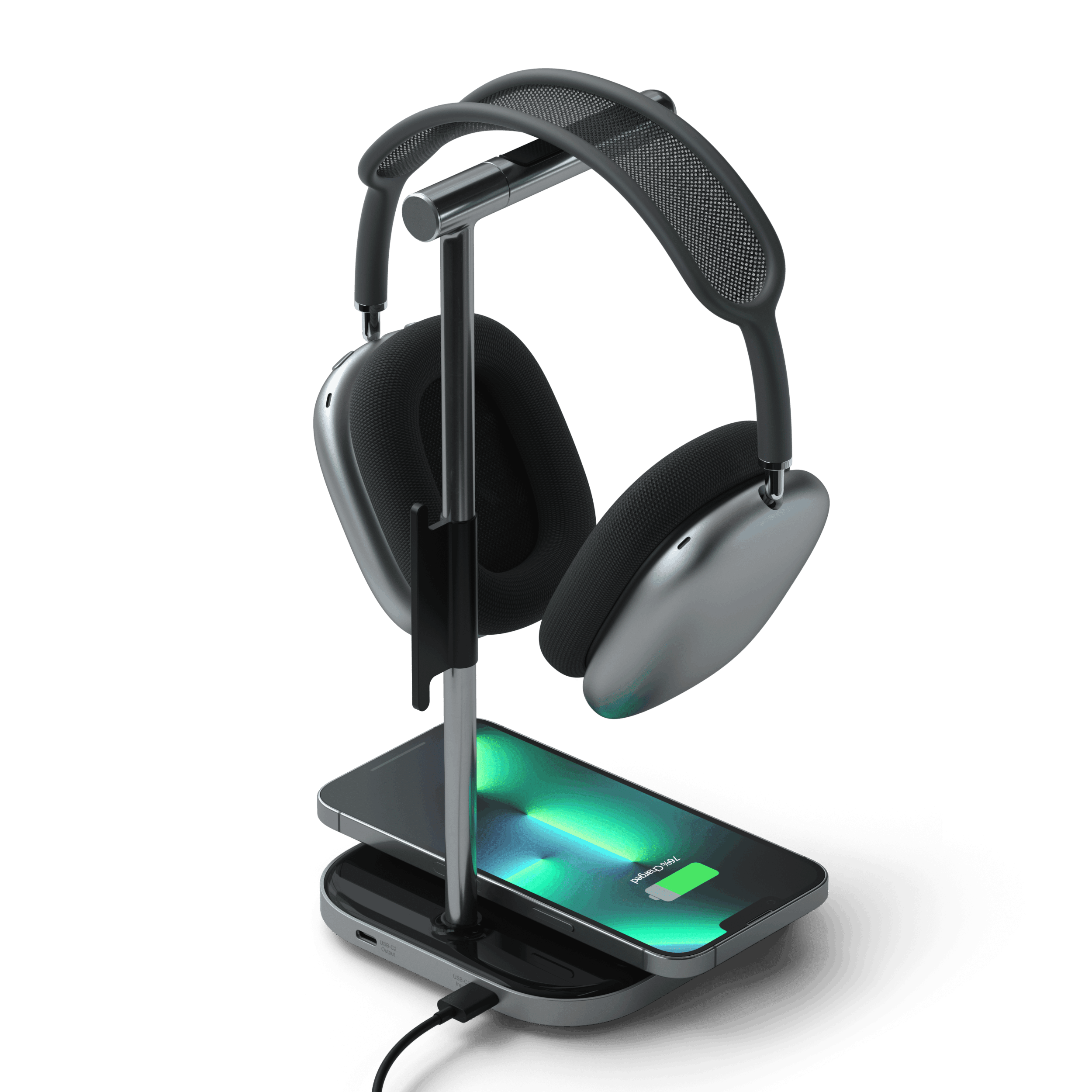 2in1 Headphones Stand with Wireless Charger