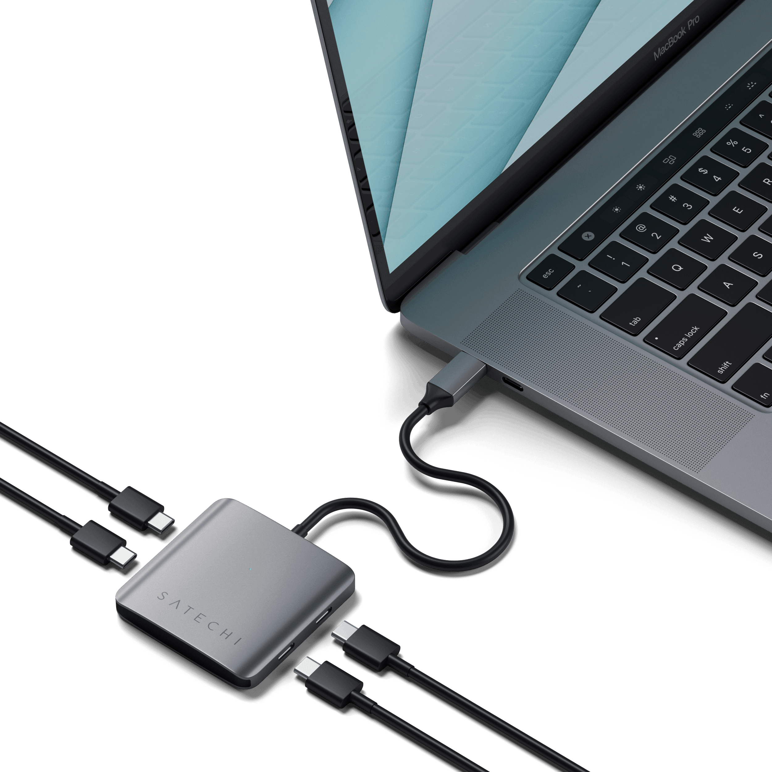 4-Port USB-C Hub  4-in-1 Data Expansion Adapter