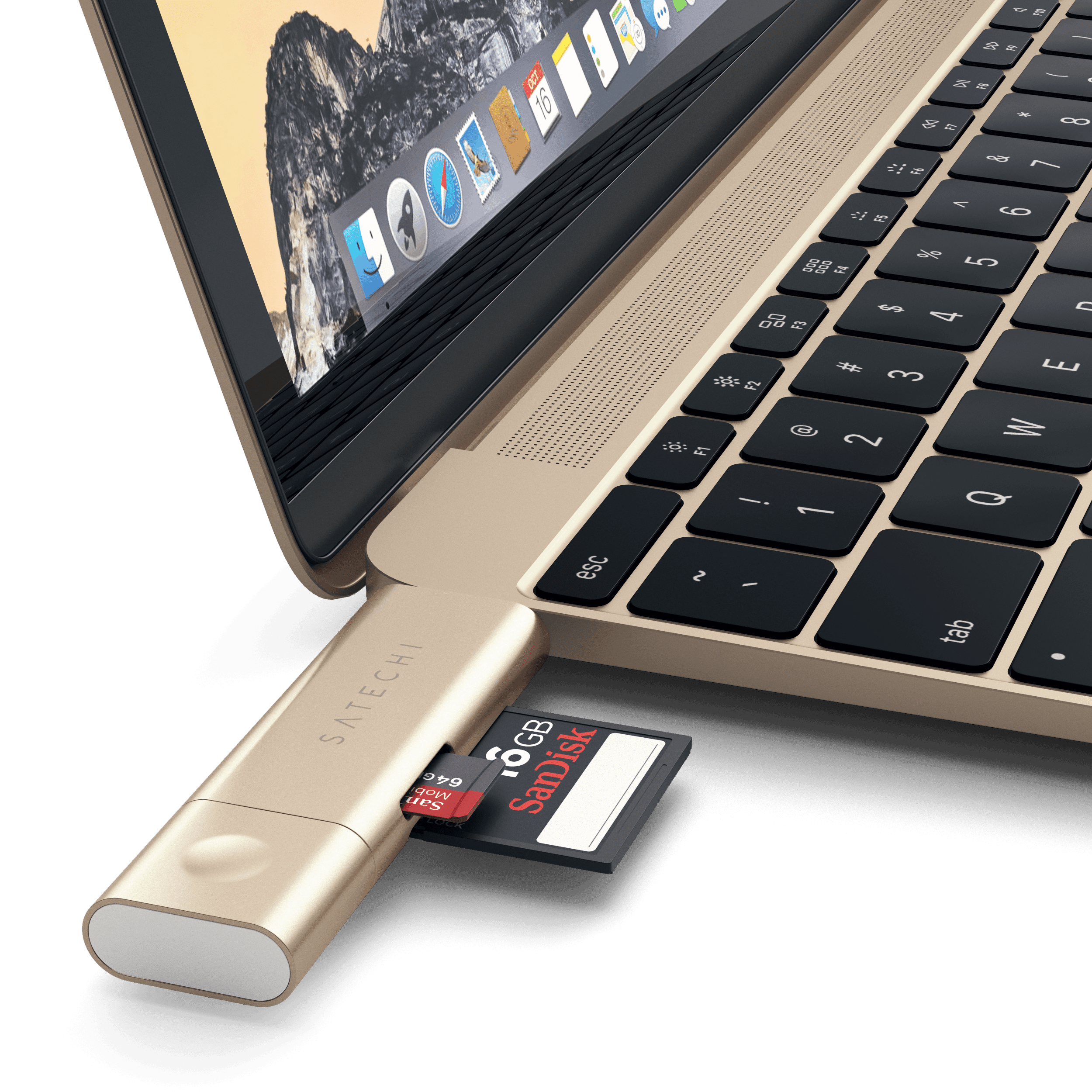 Hub USB C vers 3 USB + Lecteur carte SD / Micro-SD Compact Satechi Argent
