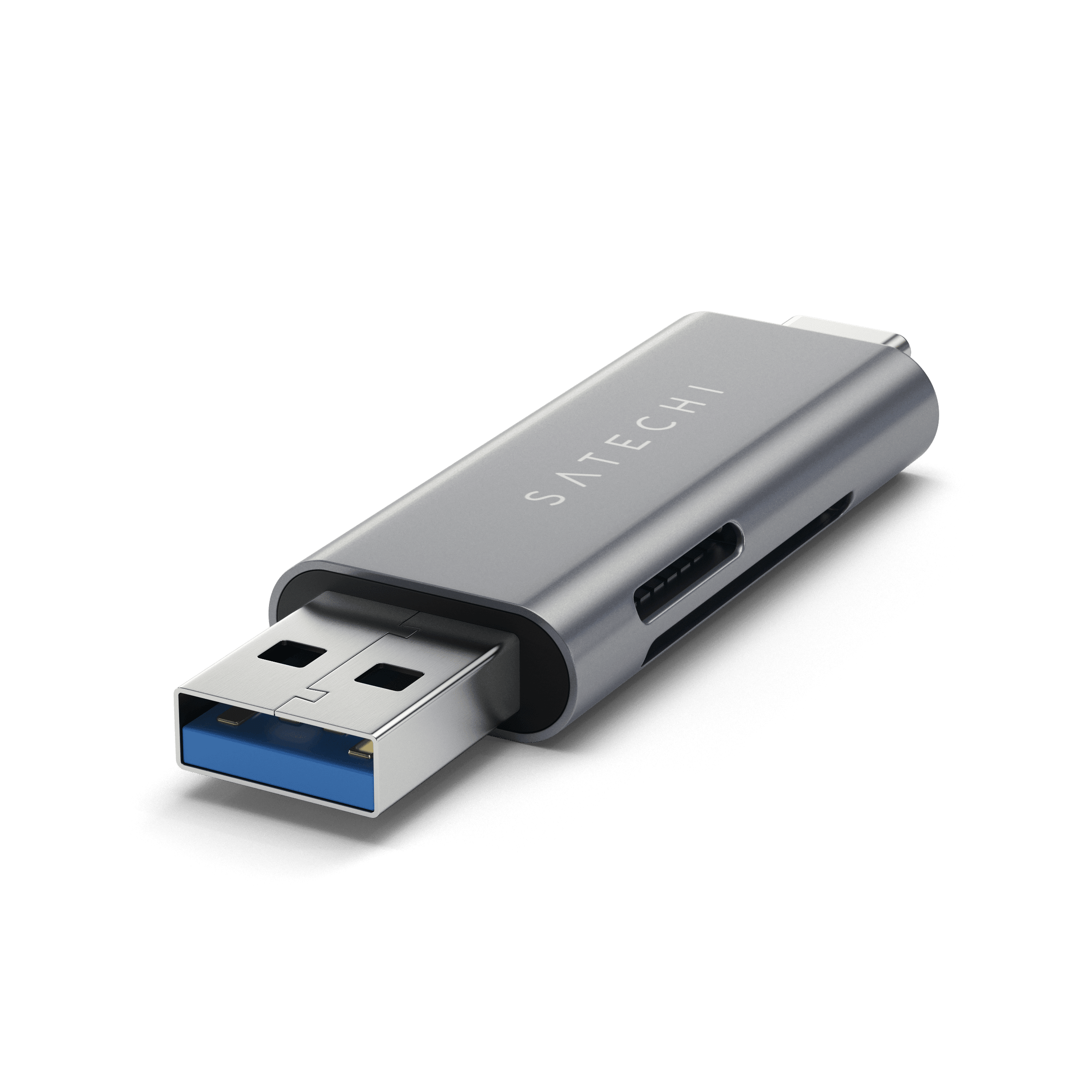 Aluminum Type-C USB 3.0 and Micro/SD Card Reader for Type-C Devices Hubs Satechi Space Gray