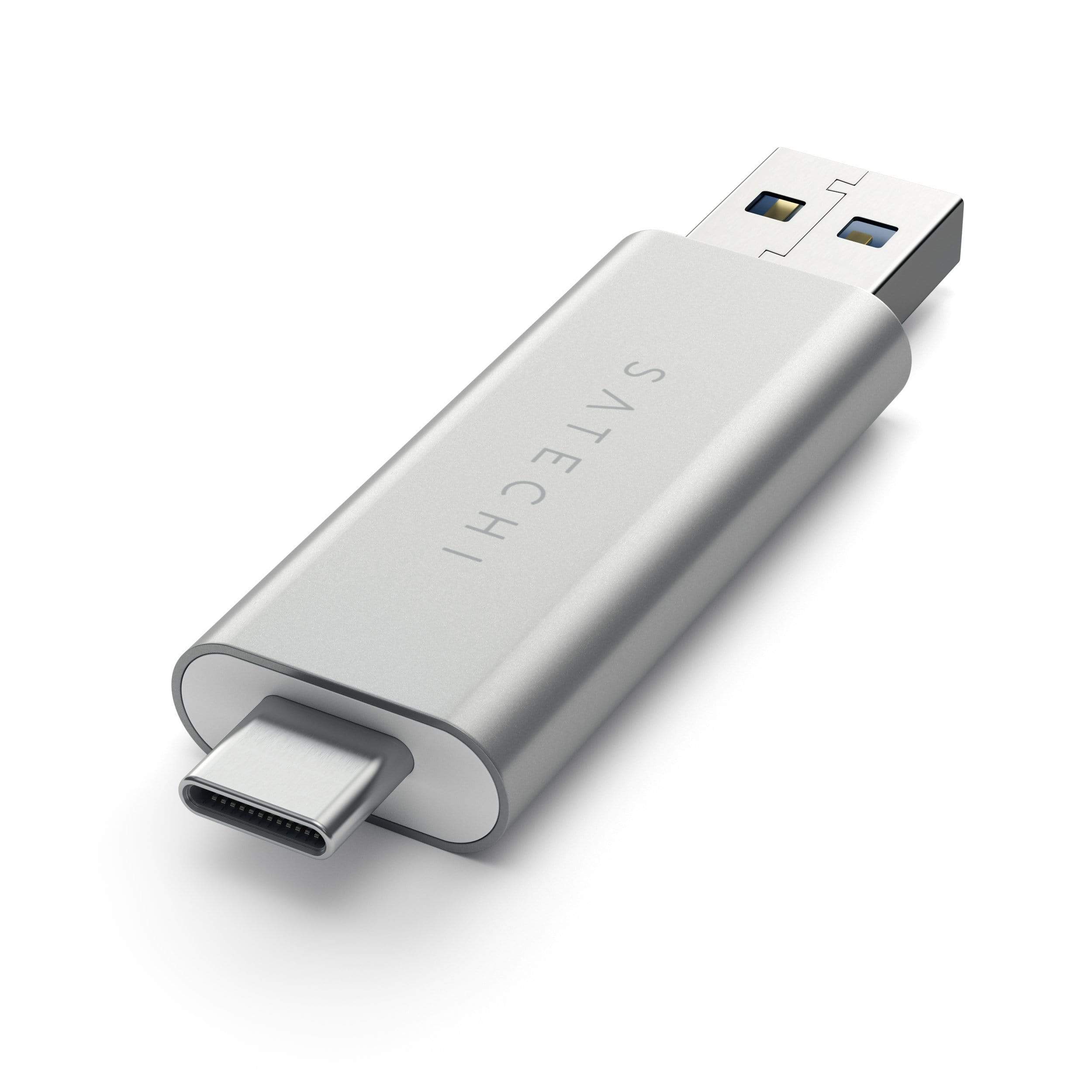Aluminum Type-C USB 3.0 and Micro/SD Card Reader for Type-C Devices Hubs Satechi Silver 