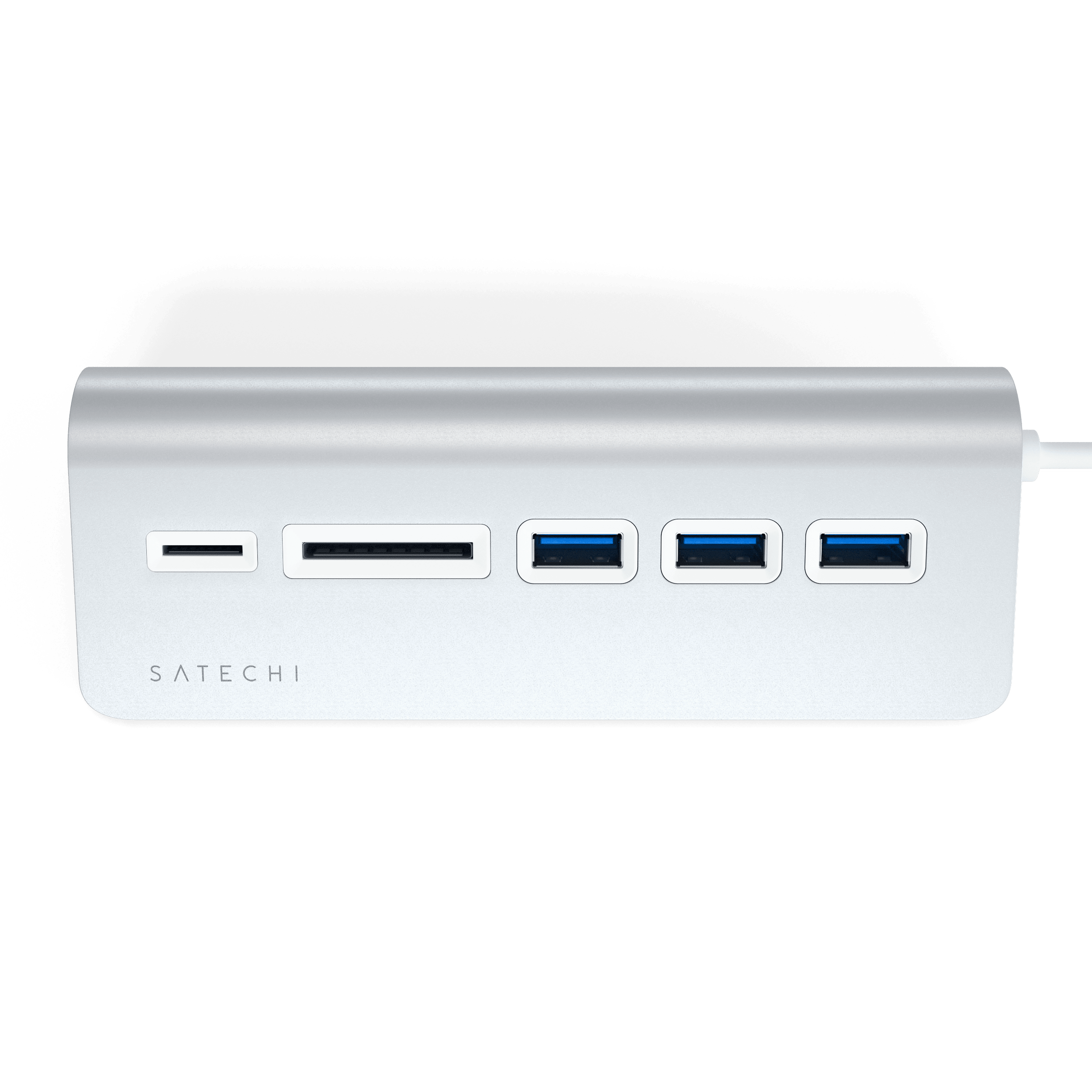 Hub USB C vers 3 USB + Lecteur carte SD / Micro-SD Compact Satechi Argent