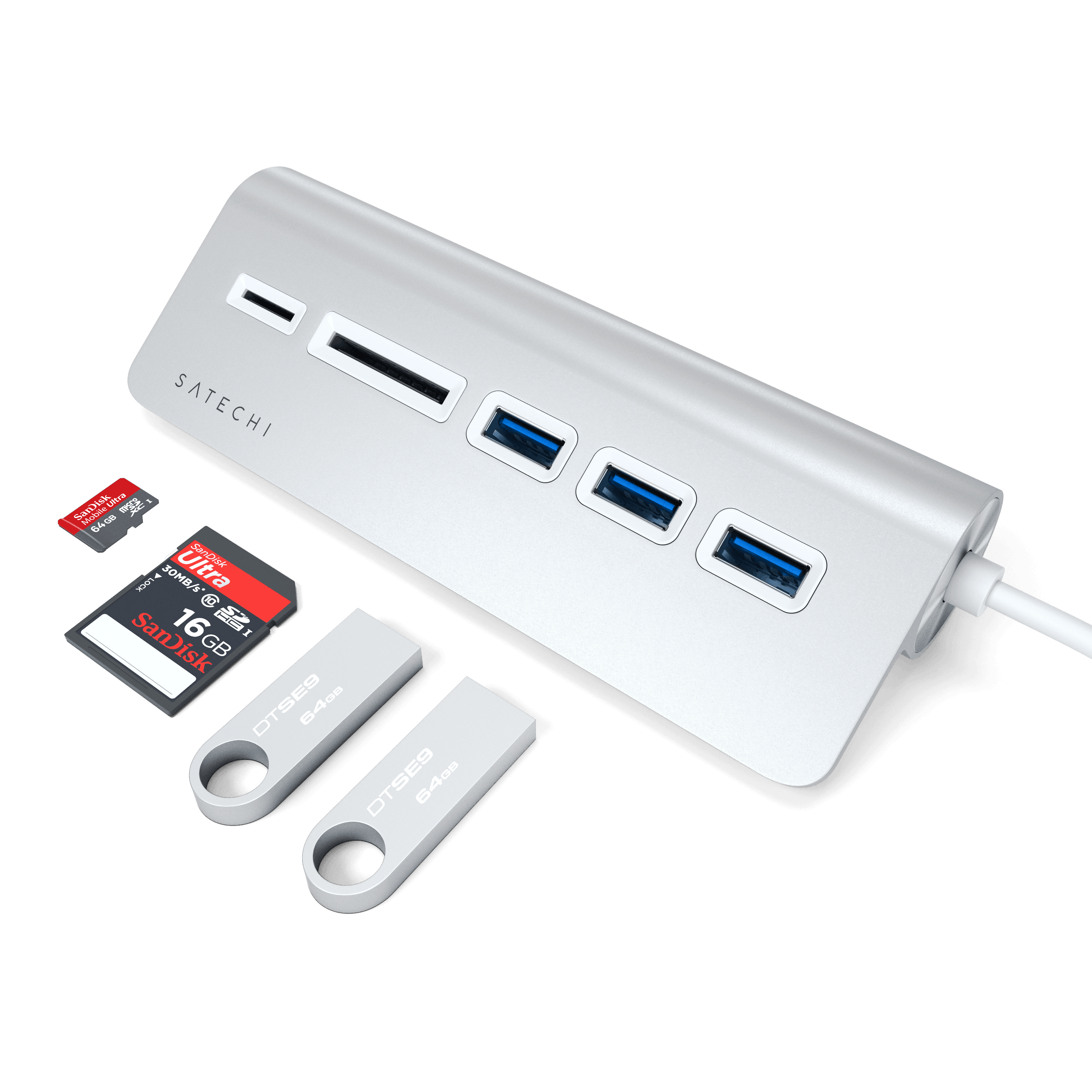 Satechi USB-C USB Hub - 3-in-1 Hub 2xUSB, SD, MicroSD and USB-C 