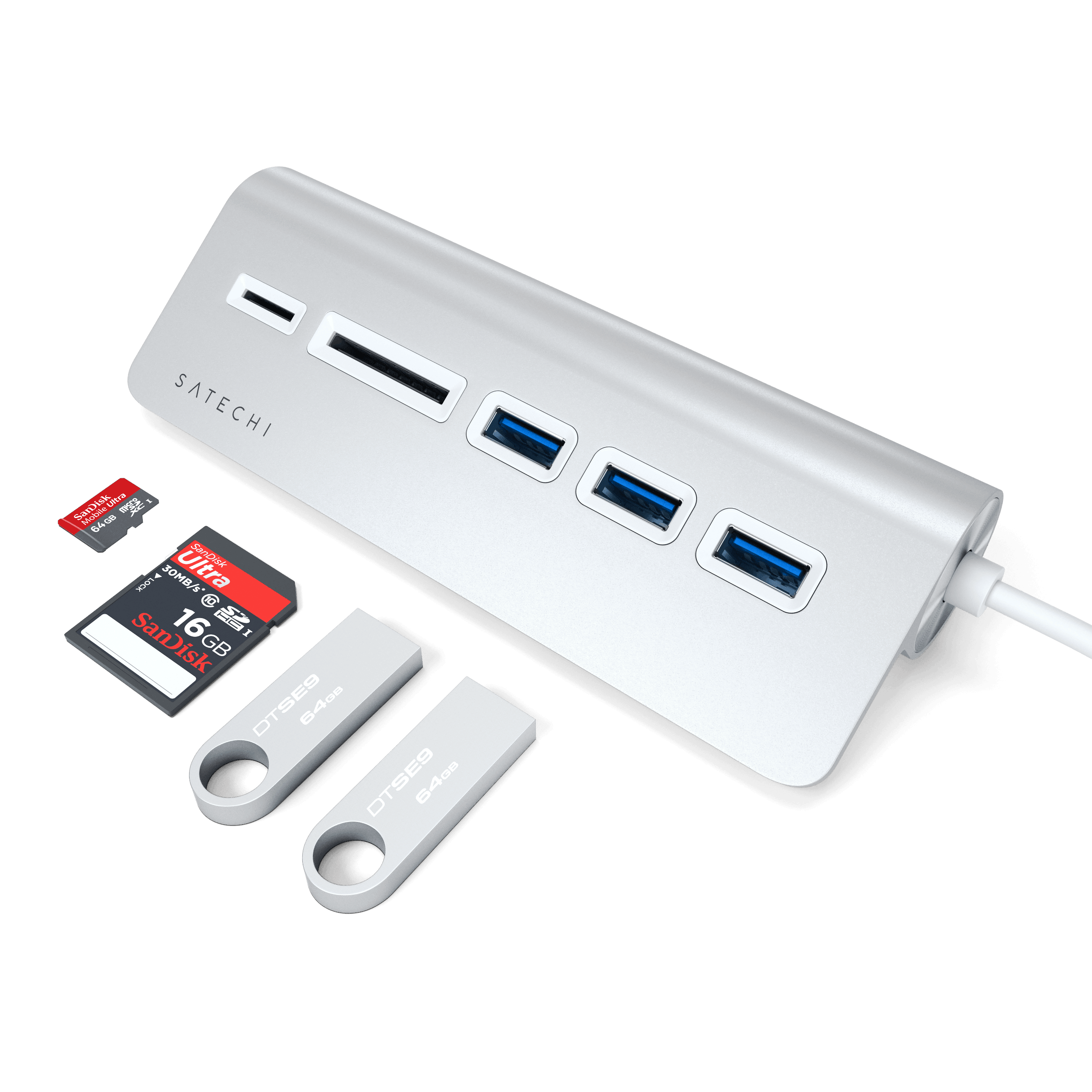 Aluminum USB 3.0 Hub & Card Reader USB Hubs Satechi