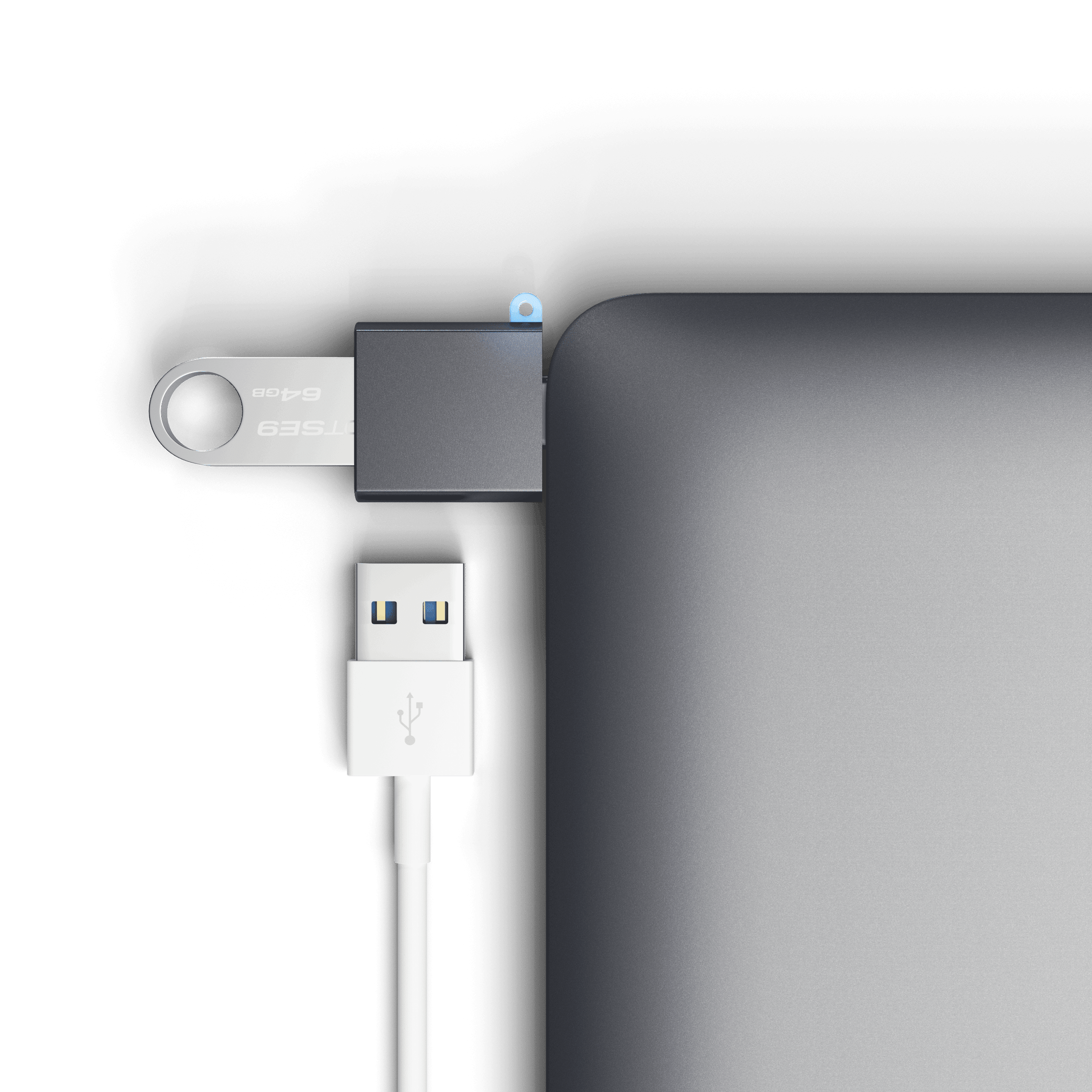 Aluminum USB-C to USB-A 3.0 Adapter Adapters Satechi Space Gray