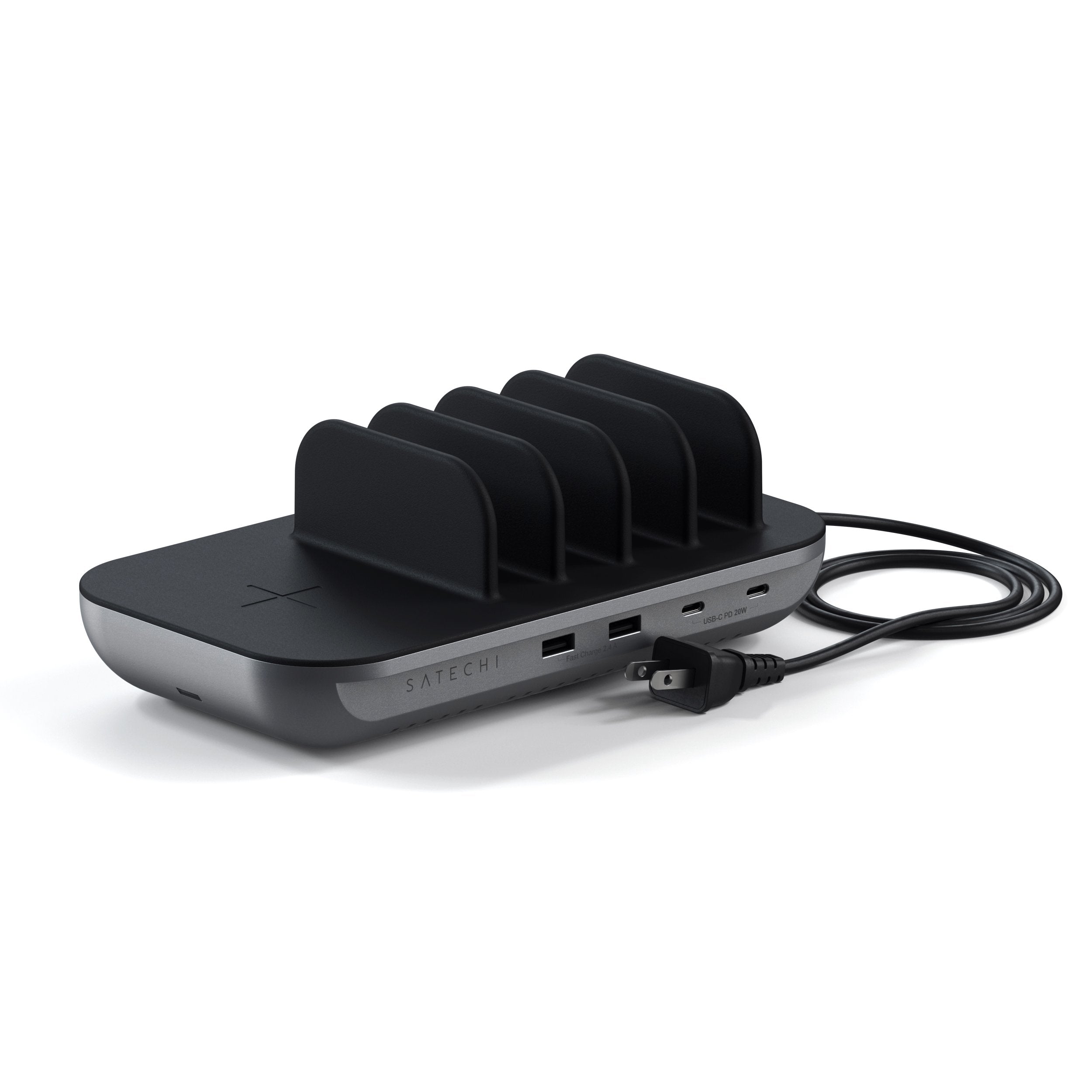 Station de charge multi-appareils 5 ports USB + 2 Ports USB charge rapide +  1 port USB-C Power Delivery 45W - Noir - Français