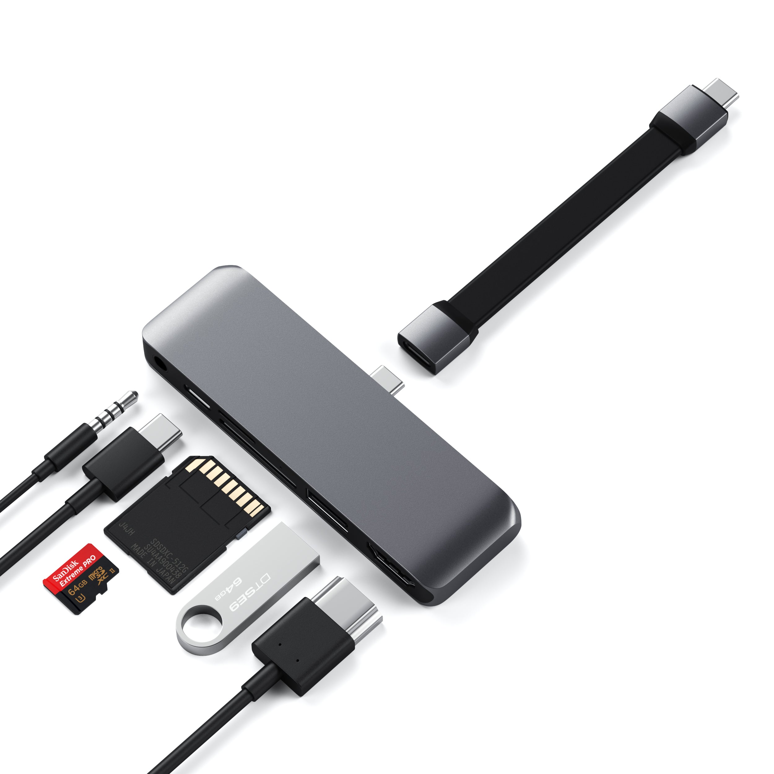 Satechi Hub USB-C vers USB 3.0 / Carte SD / USB-C - Or