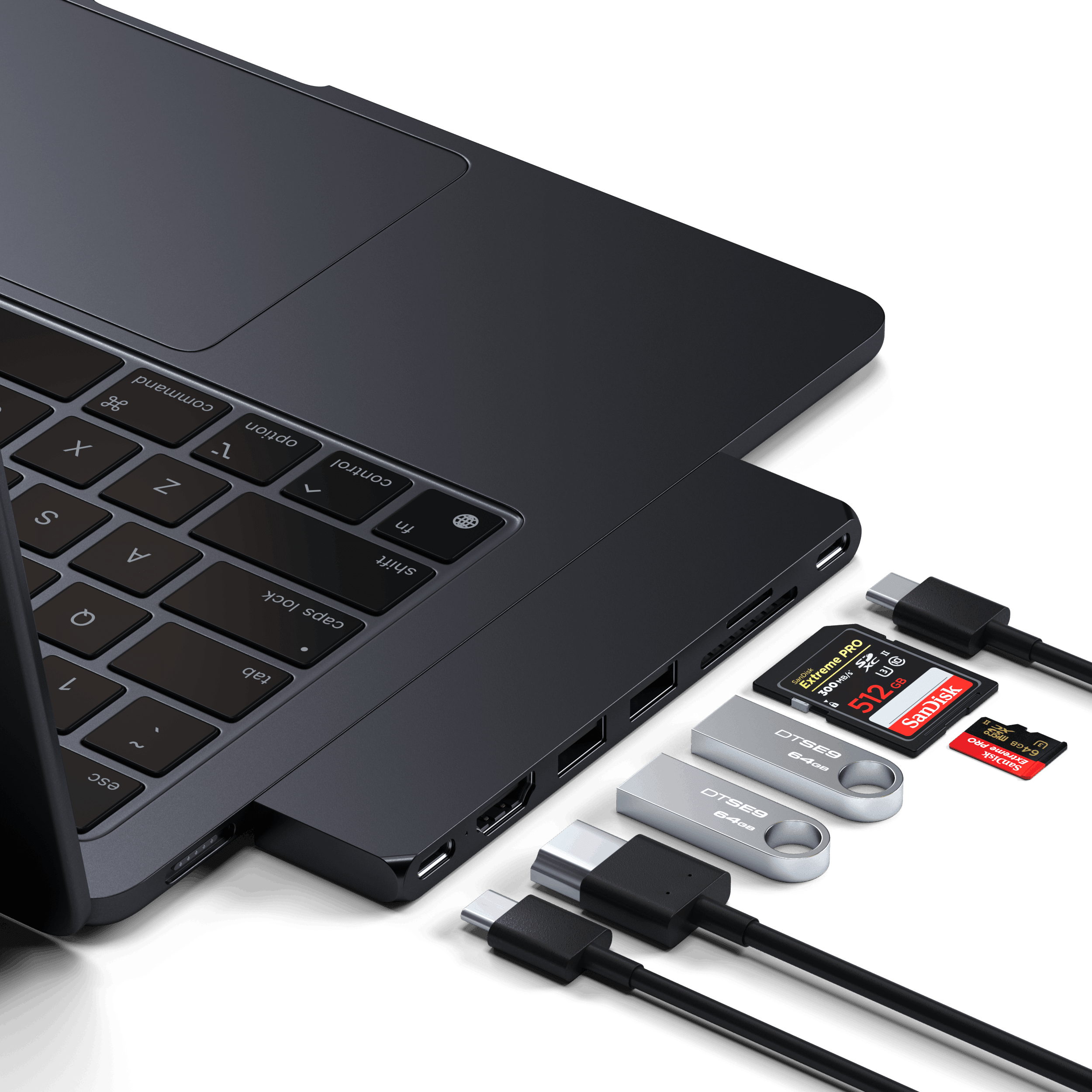 Adaptateur Satechi Pro Hub Slim pour MacBook Air M2 Noir et Bleu - Hub USB  - Achat & prix