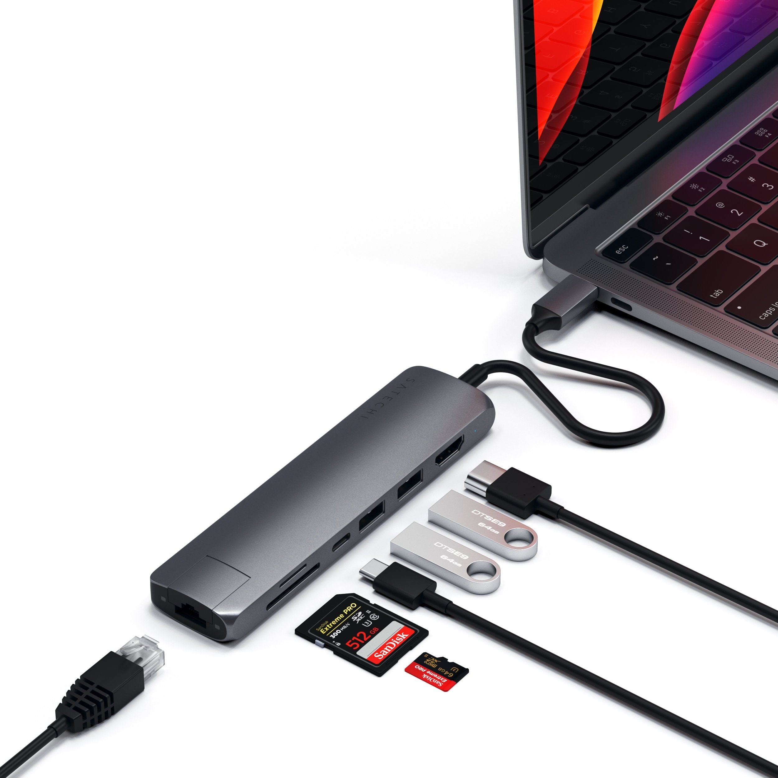 USB-C Slim Multi-Port with Ethernet Adapter - Satechi