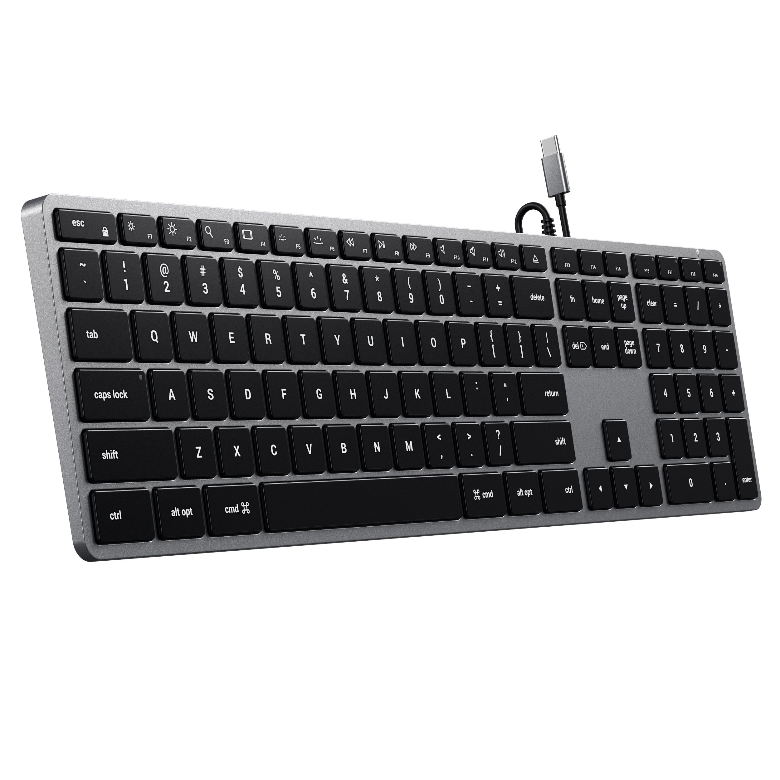 Satechi Clavier Rétroéclairé Filaire Slim W3 avec Pavé - Touches Éclairées  Et Connexion USB-C - pour Macbook Pro/Air M2/M1, iPad Pro/Air M2/M1, Mac  Mini M2, iMac M1 (Disposition Anglais US QWERTY) 