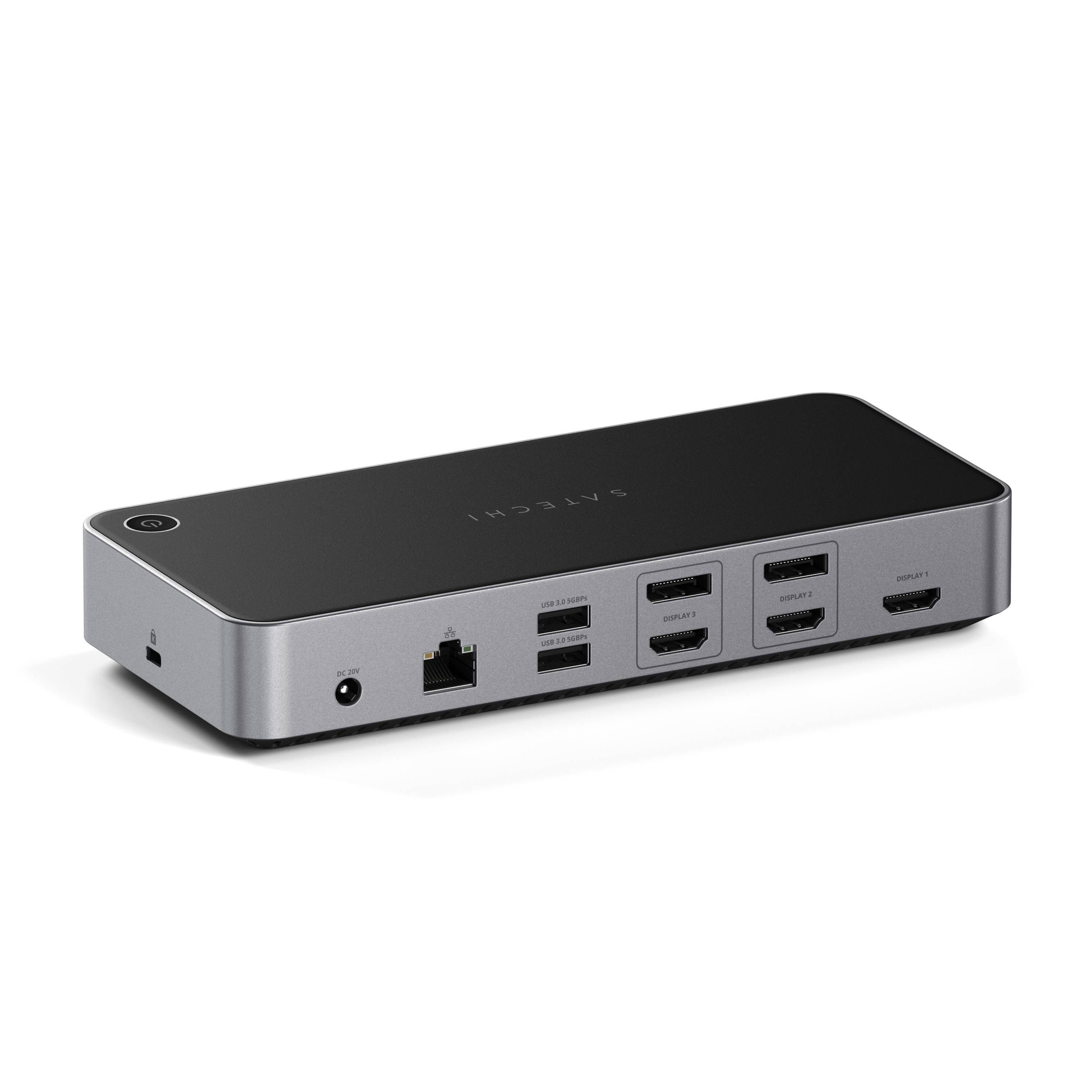 Station d'accueil USB-C 4K, pour 2 ou 3 moniteurs HDMI/DisplayPort,  DisplayLink