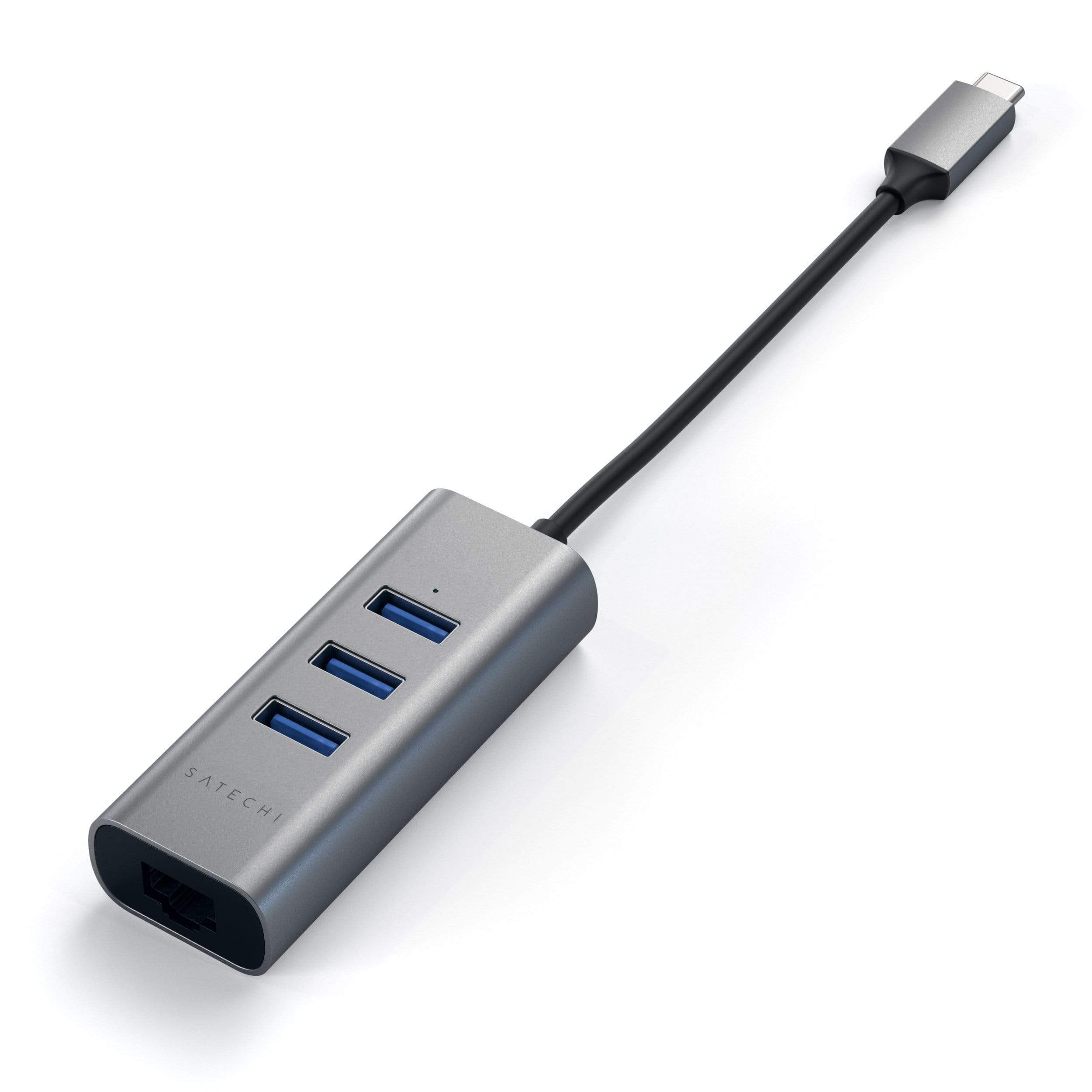 3-Port USB-C Hub with Ethernet, Portable - USB-C Hubs