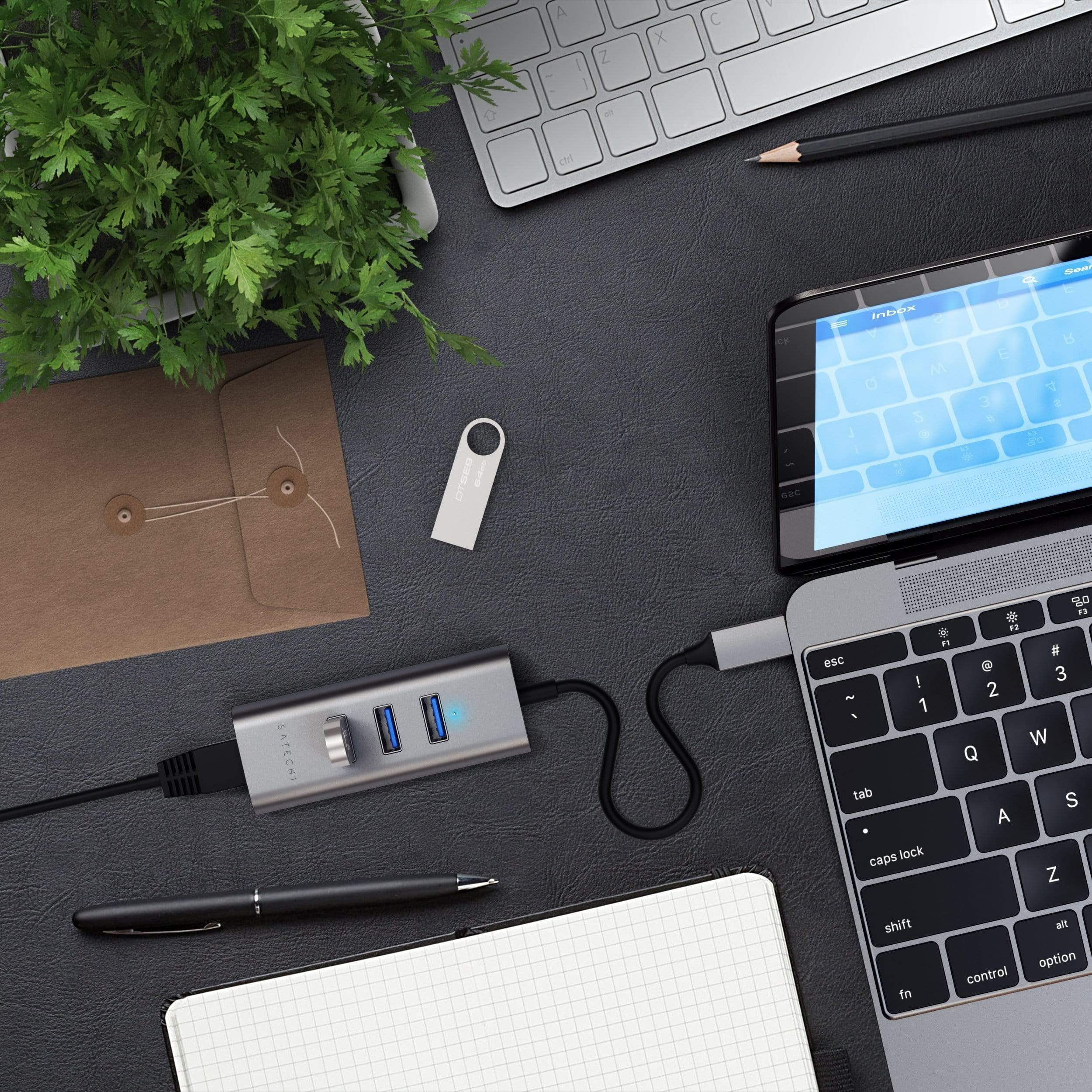 Type-C 2-in-1 Aluminum USB Hub with Ethernet - Satechi