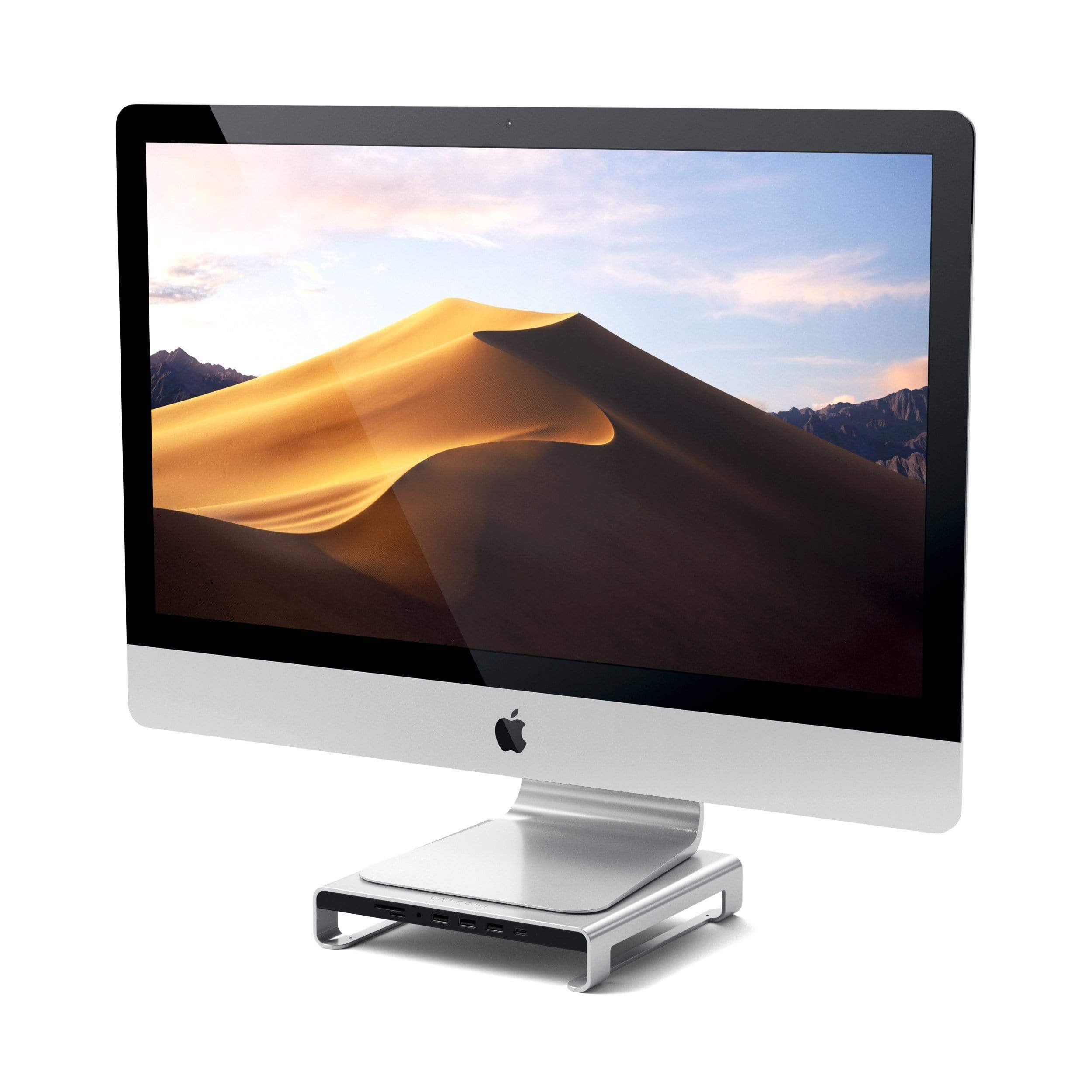 Type-C Aluminum Monitor Stand Hub for iMac USB-C Satechi Silver 