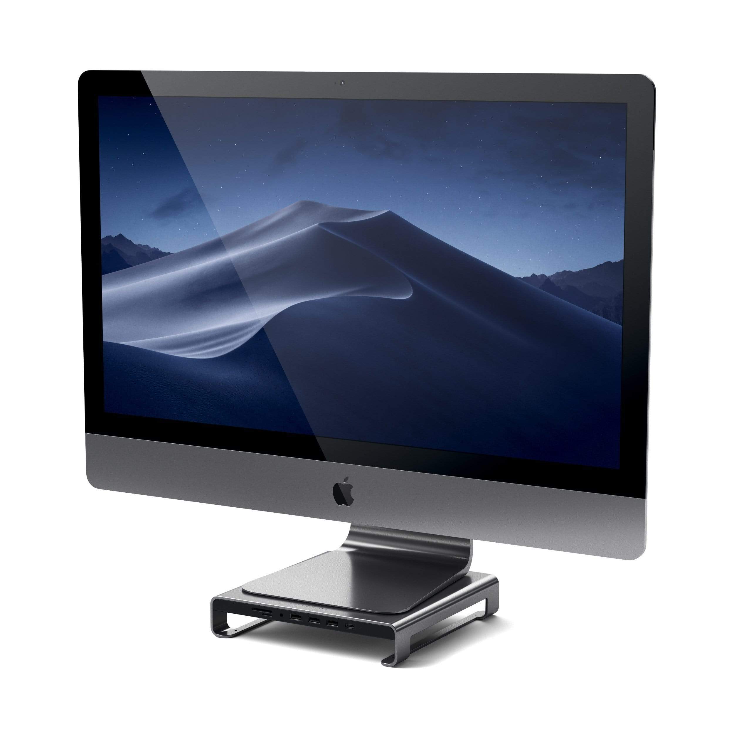 Type-C Aluminum Monitor Stand Hub for iMac USB-C Satechi Space Gray 