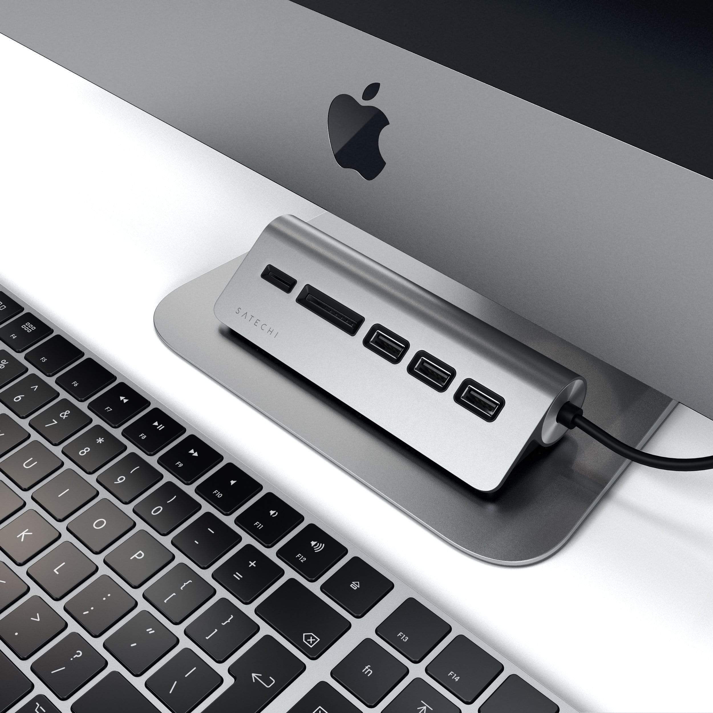 Satechi Type-C Aluminum USB Hub & Card Reader silver