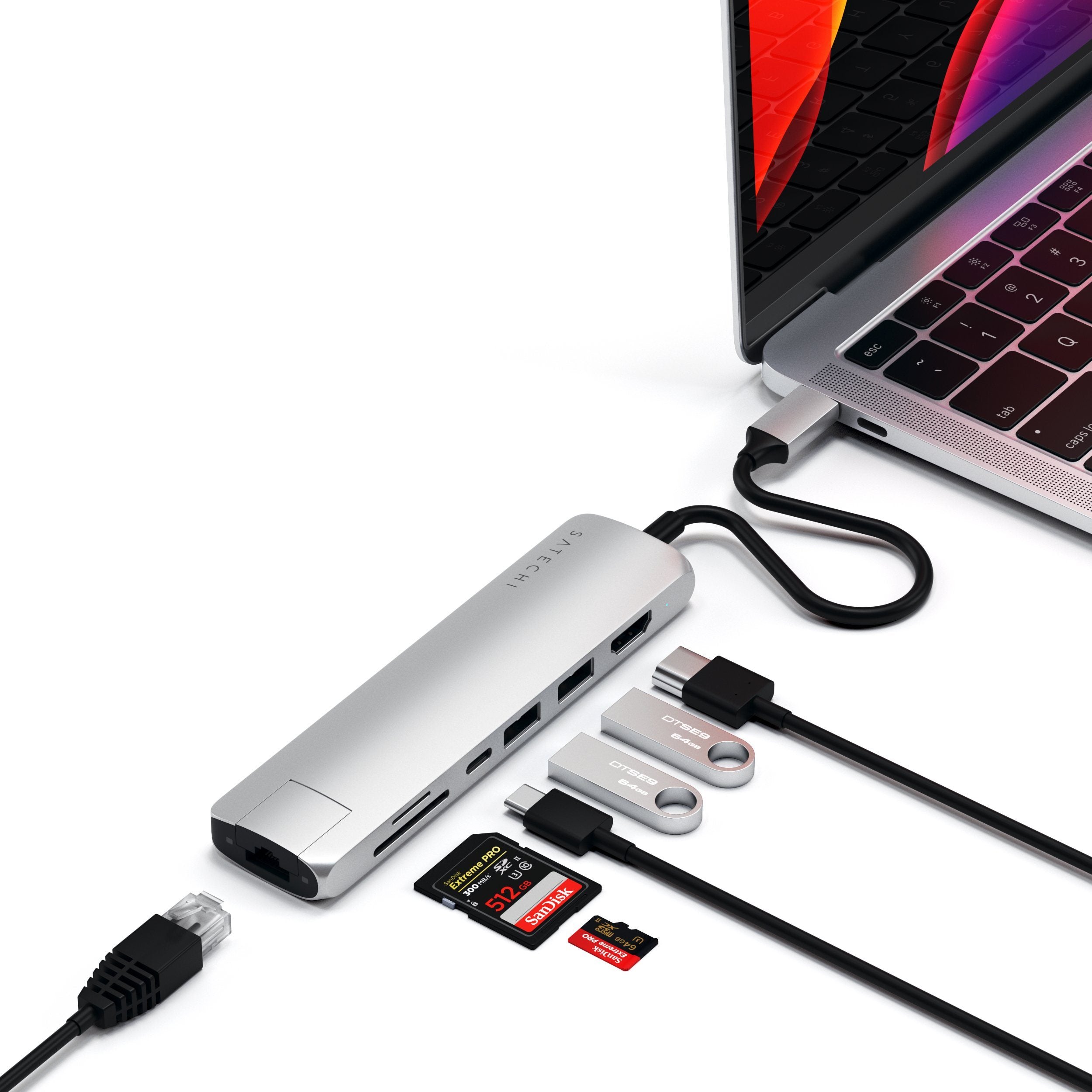 Satechi USB Type-C Slim Multi-Port with Ethernet ST-UCSMA3K B&H