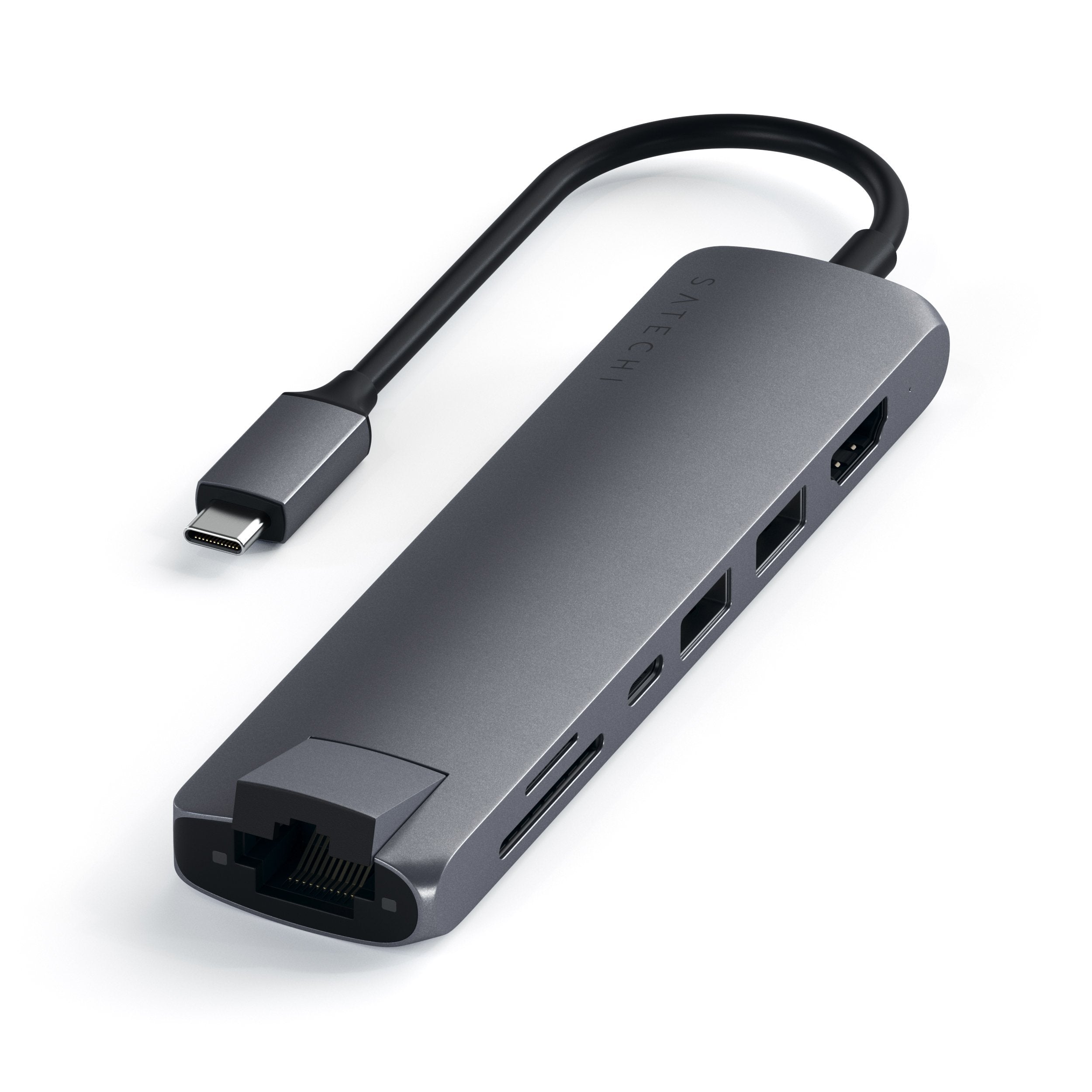 Type-C Slim Multi-Port Adapter with Ethernet USB-C Satechi Space Gray