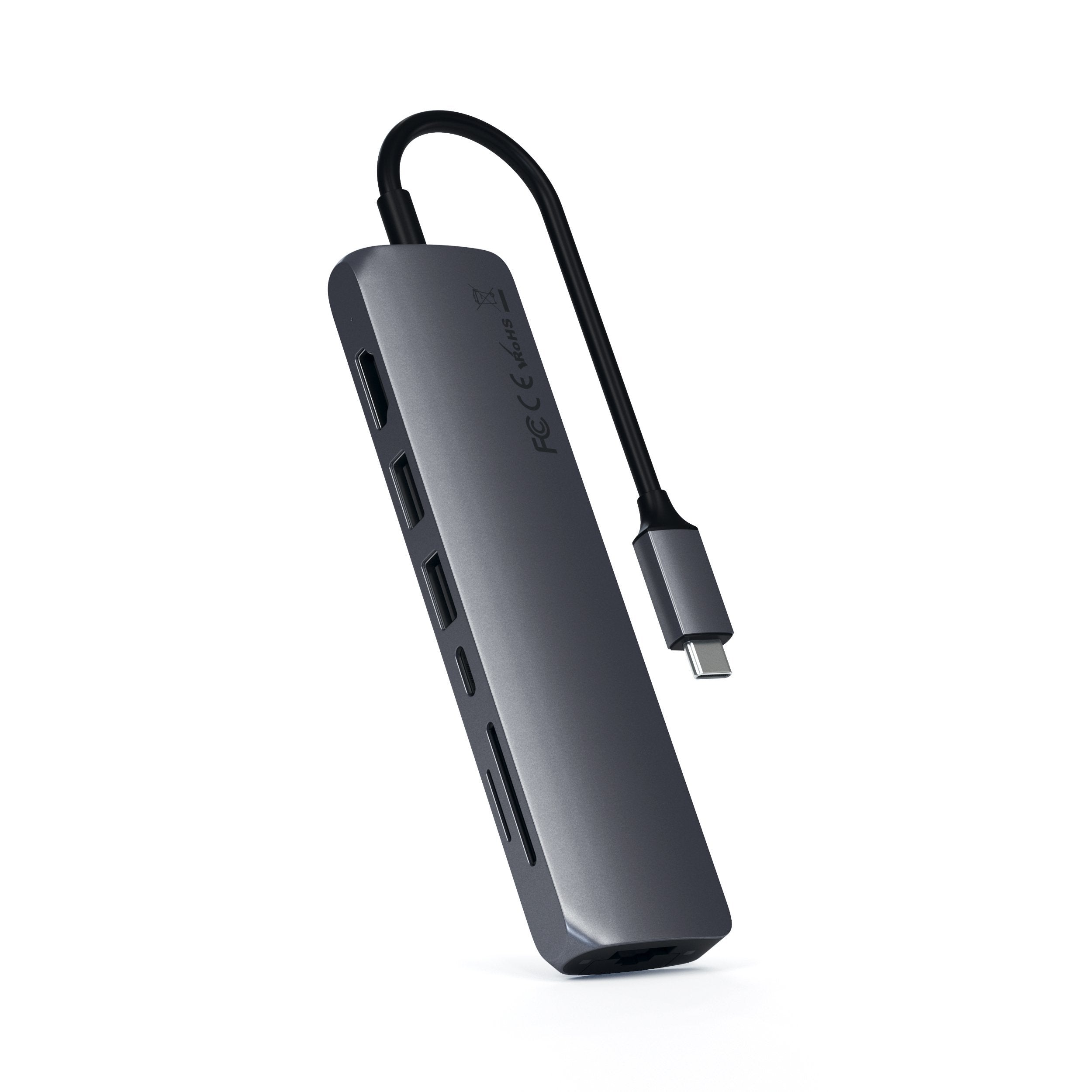 Type-C Slim Multi-Port Adapter with Ethernet USB-C Satechi Space Gray 