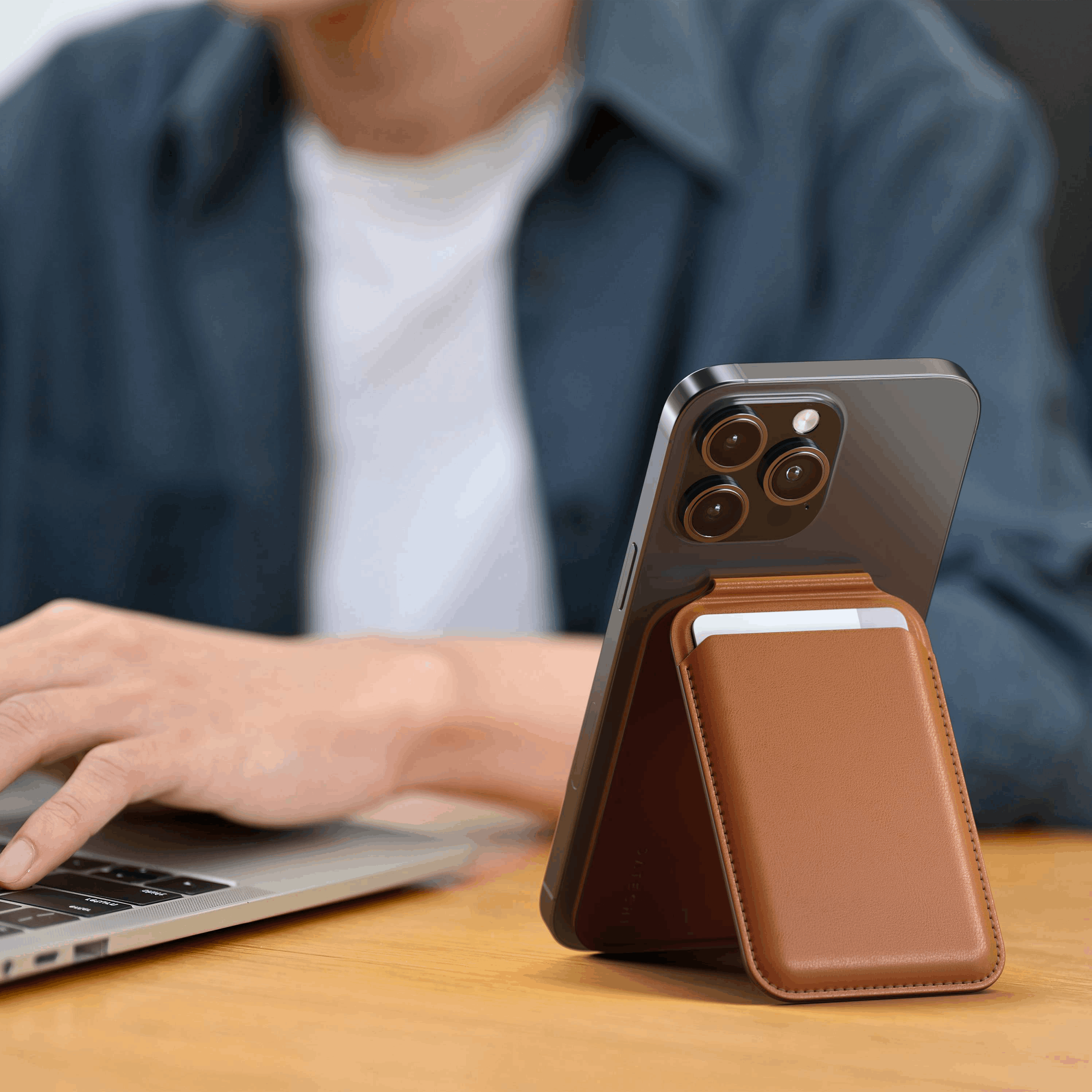 Satechi launches MagSafe-compatible leather wallet that doubles as an  iPhone stand