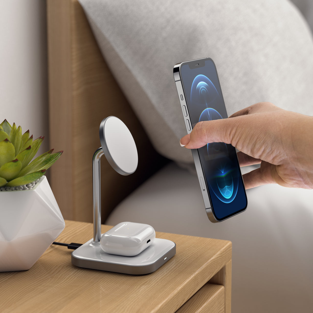 Aluminum 2-in-1 Magnetic Wireless Charging Stand