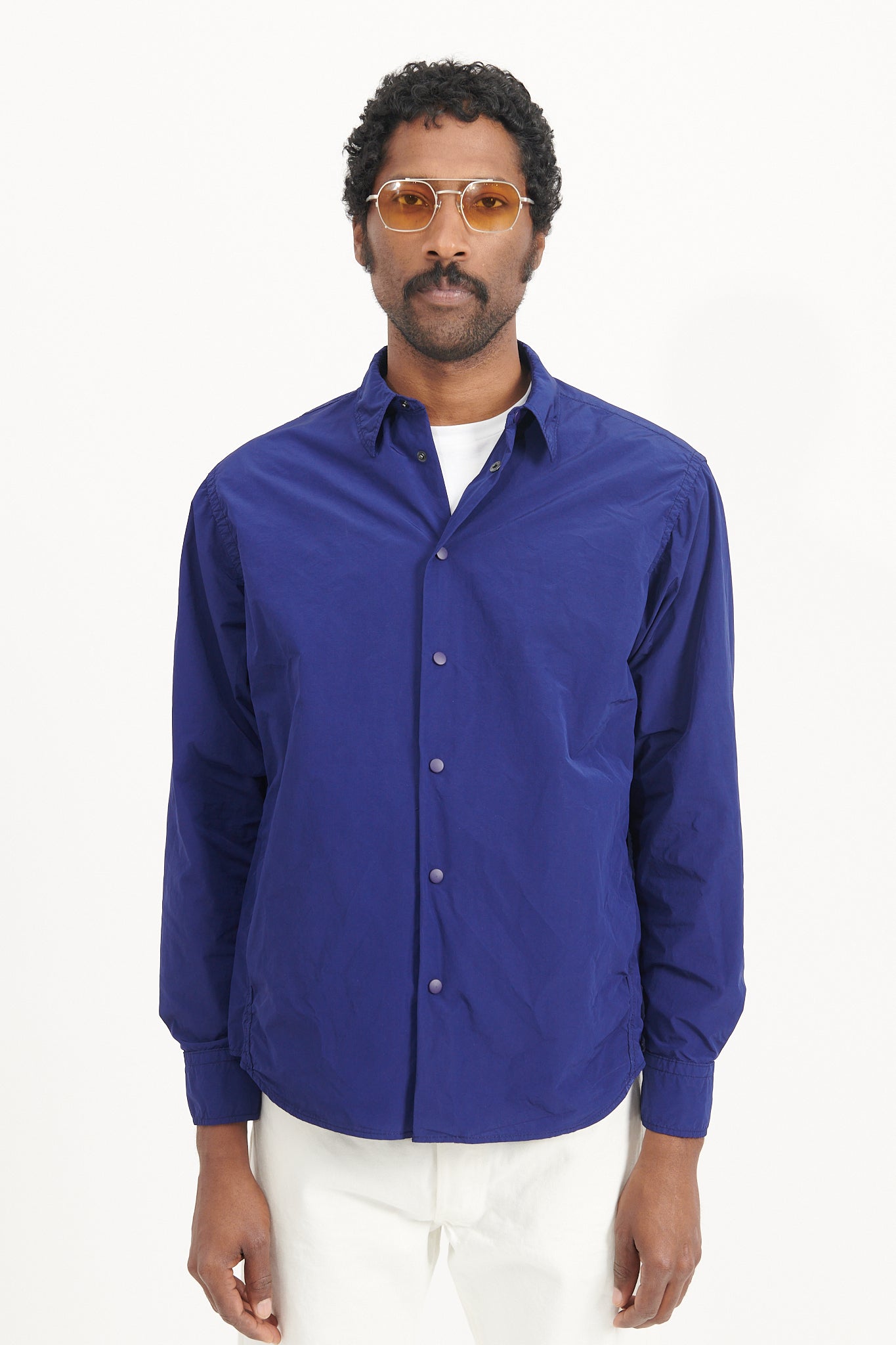 Nylon Cassel Over Shirt - Blue