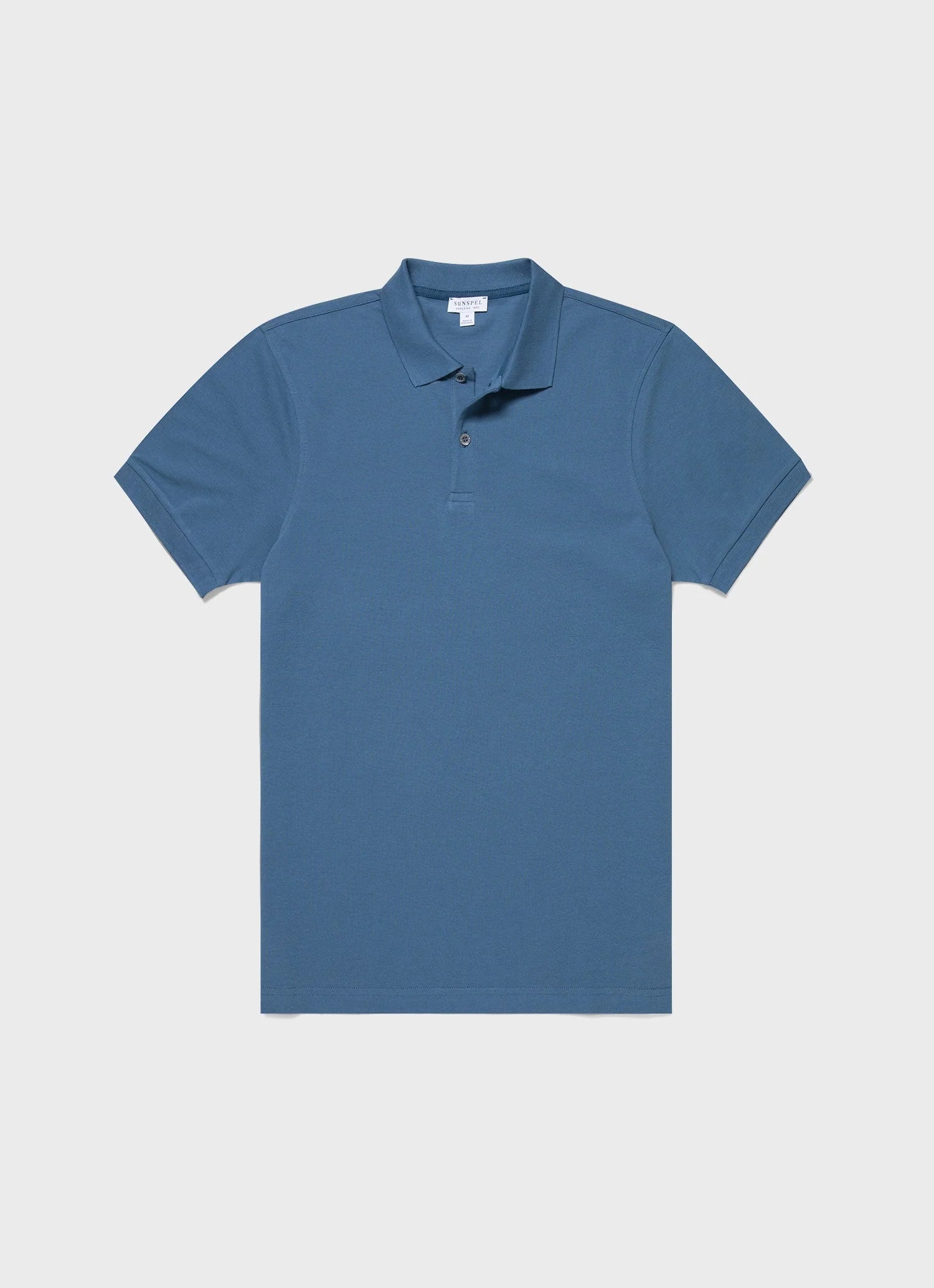 Sunspel Piqué Polo Shirt - Steel Blue