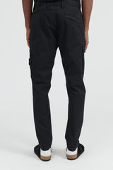 32310 Stretch Cotton Gabardine Cargo Pants - Black