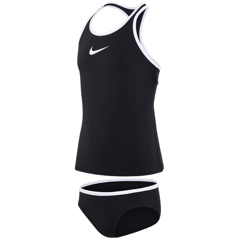 Nike Essential 2 Piece Racerback Tankini Set Girls Swimsuit Black ...