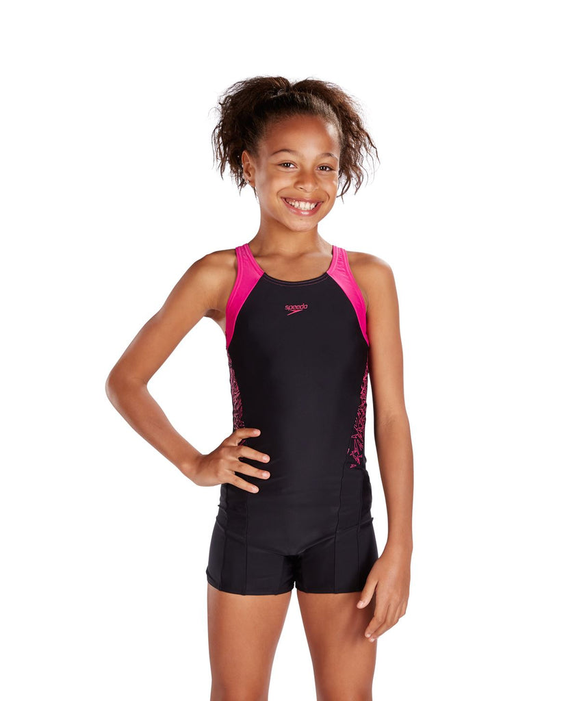 Speedo Girls Endurance 10 Boom Splice Legsuit Black | ClickSwim