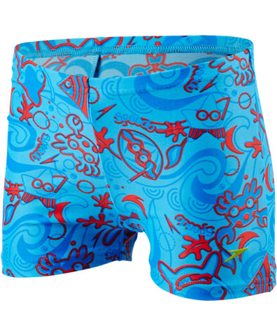 Speedo Boys Swimwear Seasquad Allover Aquashort Blue | ClickSwim