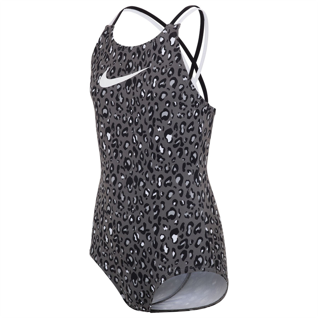 Nike Cheetah 1 Piece Spiderback One Piece Girls Swimsuit Black | ClickSwim