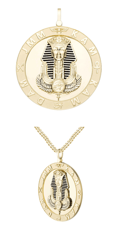 Custom egyptian gold medallion