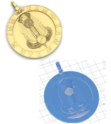 3d gold jewelry rendering and graphic print