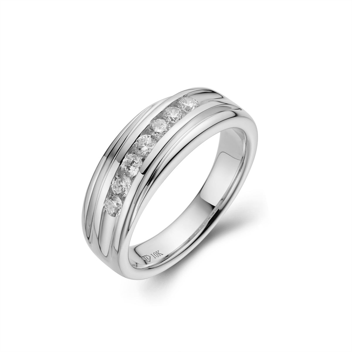 9 Stone Single Row Channel Wedding Band – Liry's Jewelry