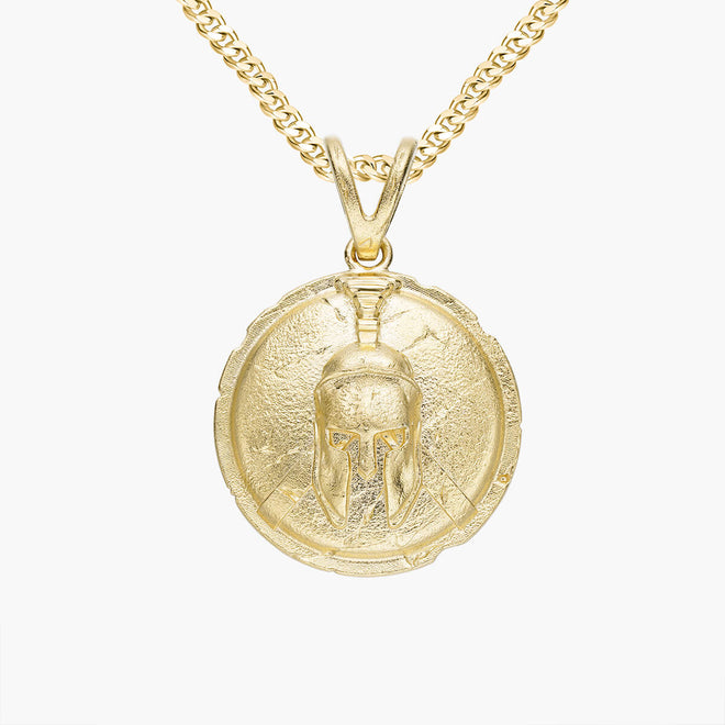 Spartan Pendant by Proclamation Jewelry, Gold Mens Spartan Necklace