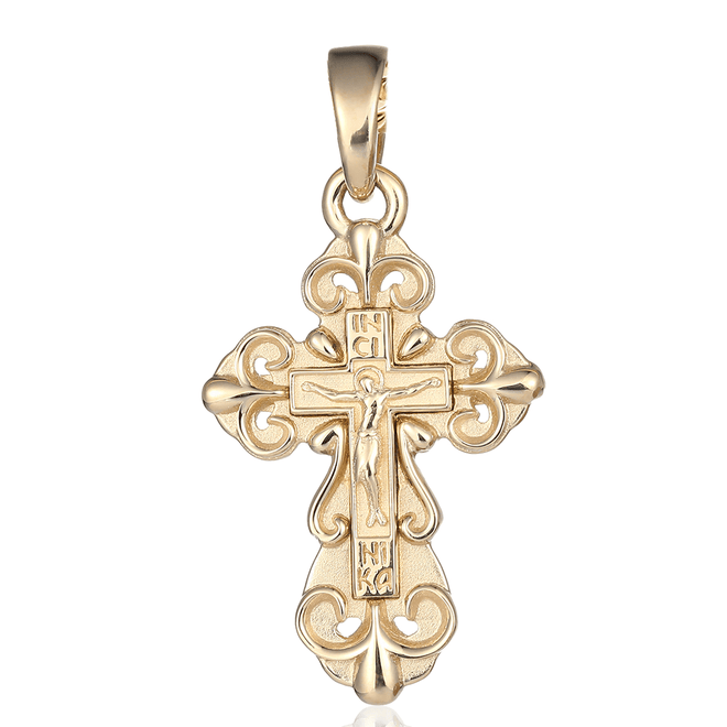 Glory Solid Gold Cross Pendant with Diamonds by Proclamation Jewelry Small