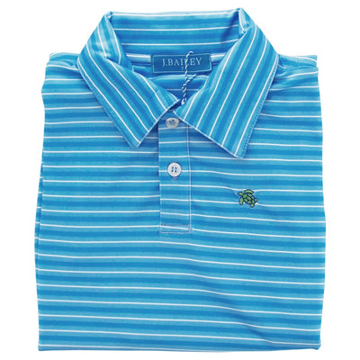 Henry Performance Short Sleeve Stripe Polo- Blue/White – Bailey Boys