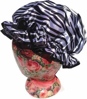 zebra shower cap