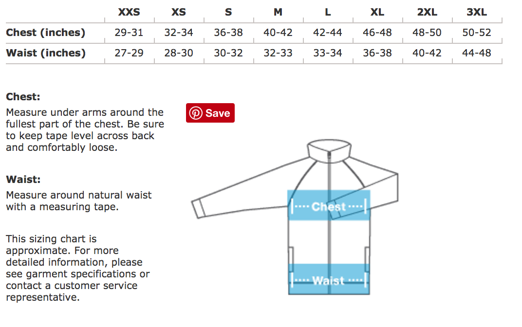 American Apparel Zip Up Hoodie Size Chart